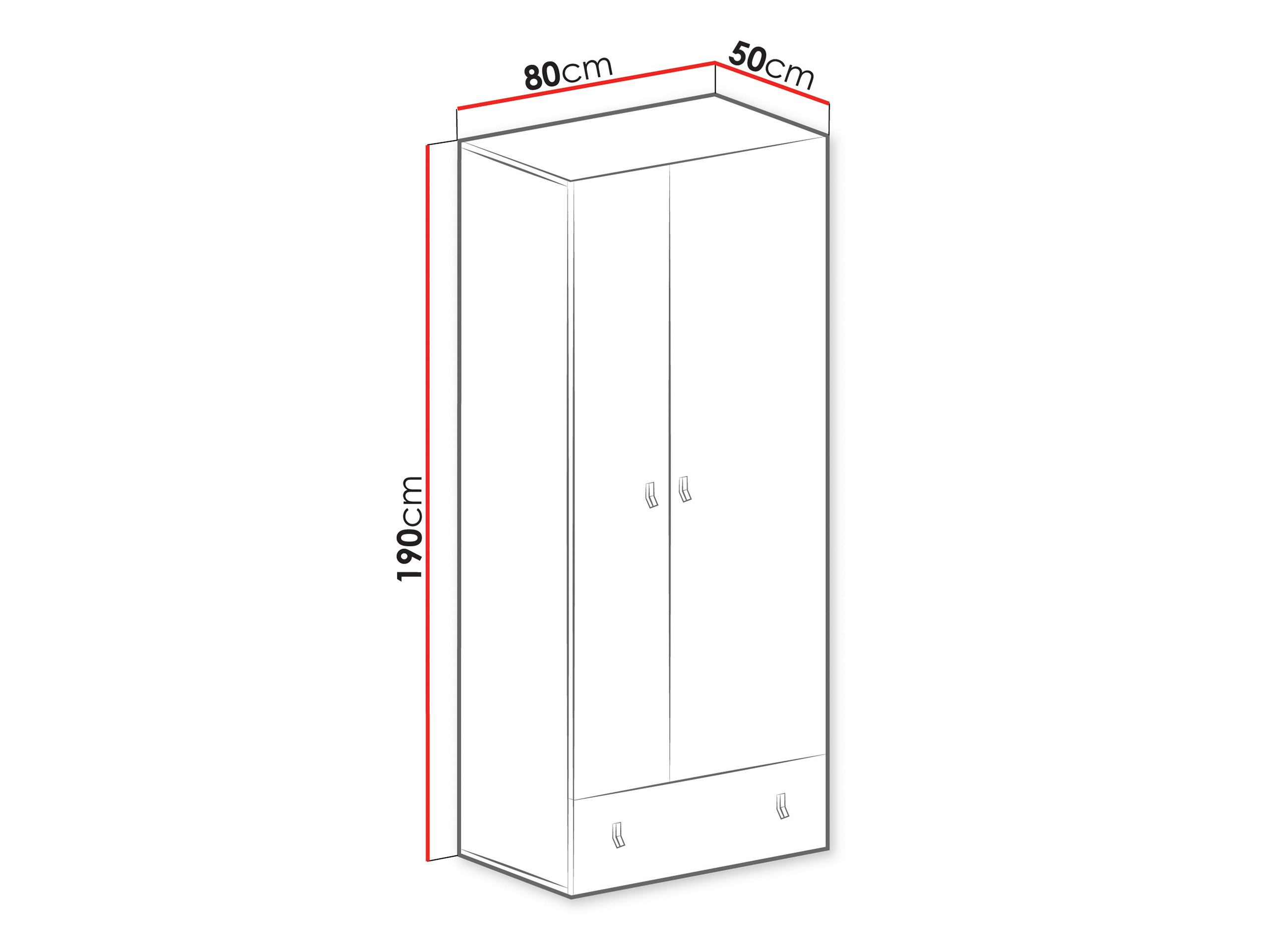 Kleiderschrank Camteso 101 (Weiss + Eichenholzoptik + Türkis)