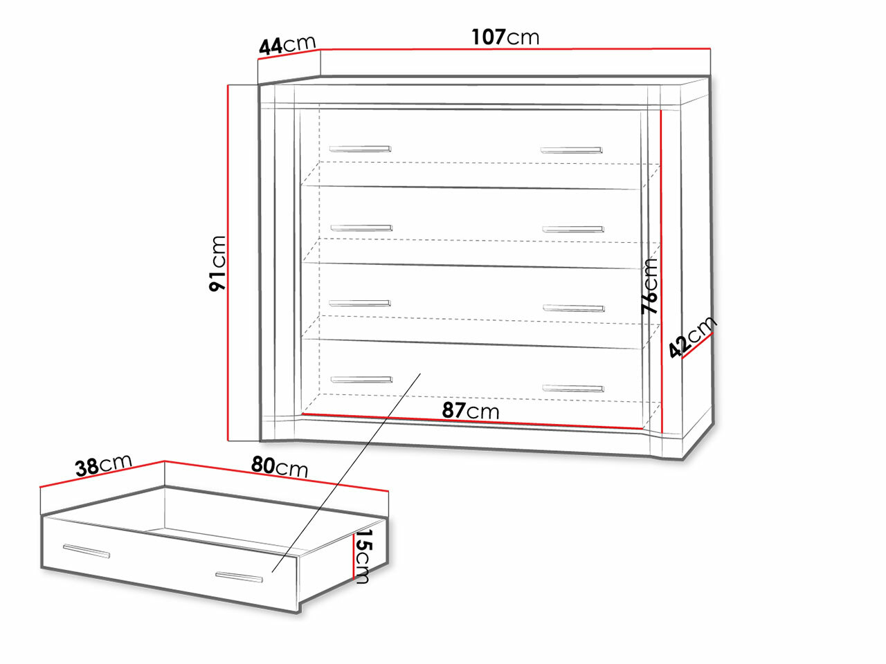 Kommoden Lorelie 101 (Sonoma eichenholz)