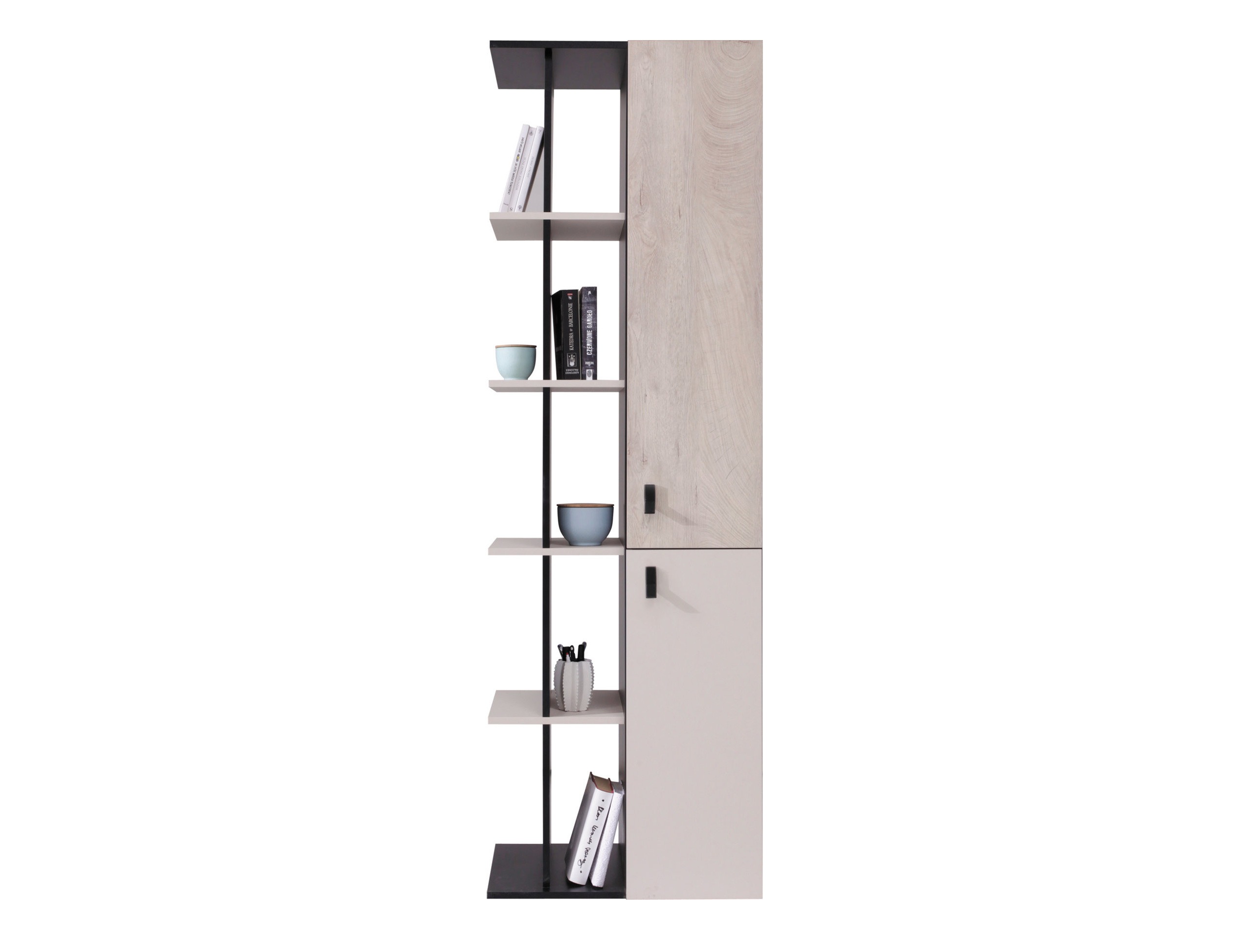 Regal Camteso 103 (Schwarz + Eiche + Beige)