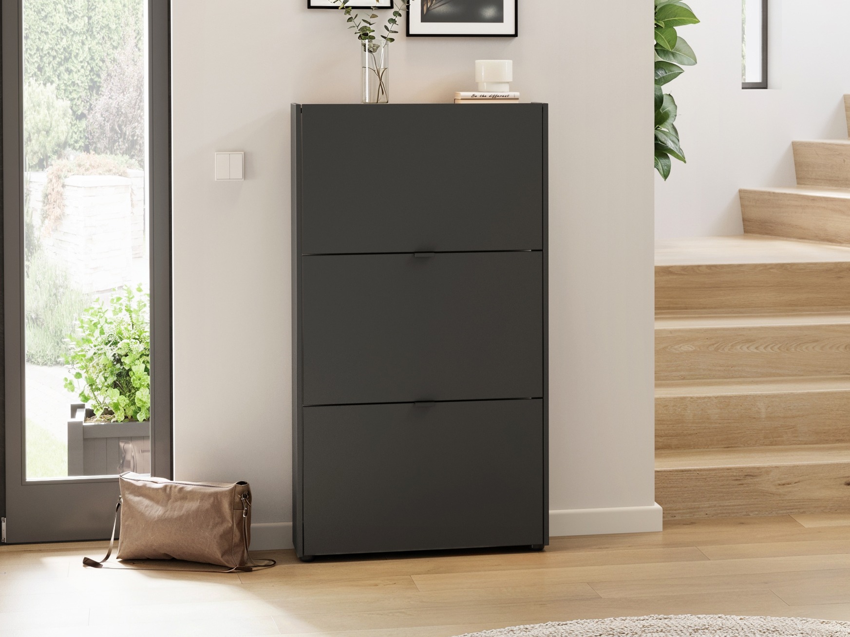 Schuhschrank Cirsale 113 (Navarra eichenholzoptik + Graphit)