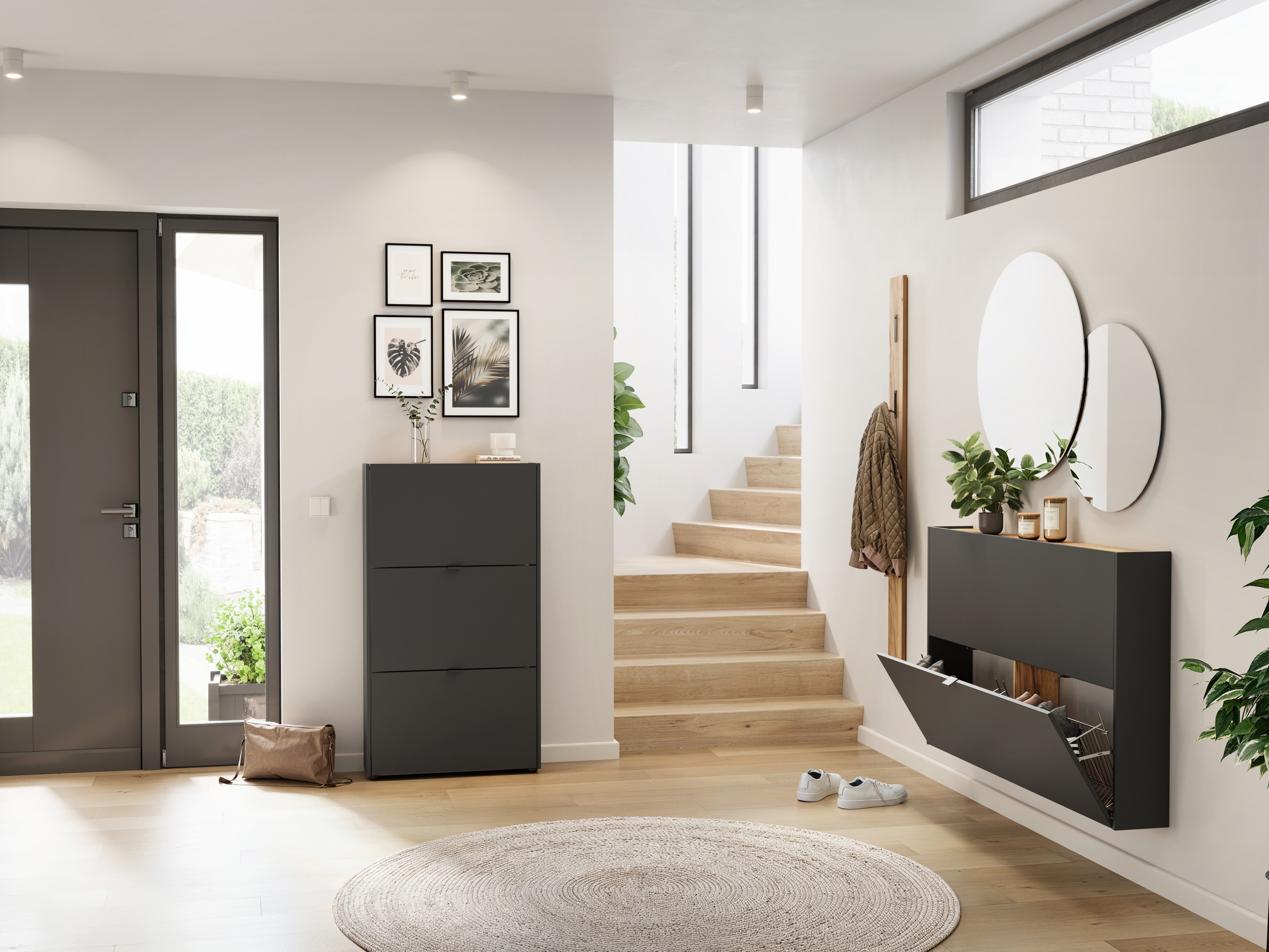 Schuhschrank Cirsale 113 (Navarra eichenholzoptik + Graphit)