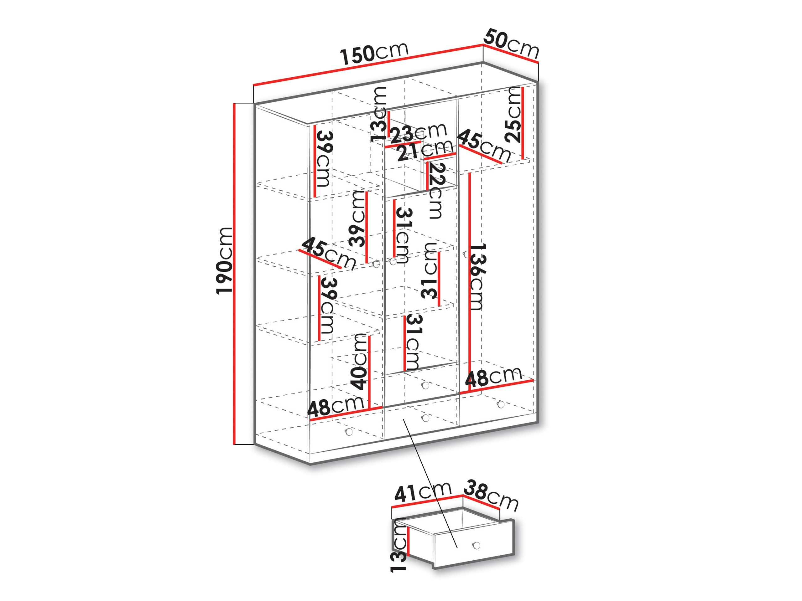 Kleiderschrank Tesmonu 100
