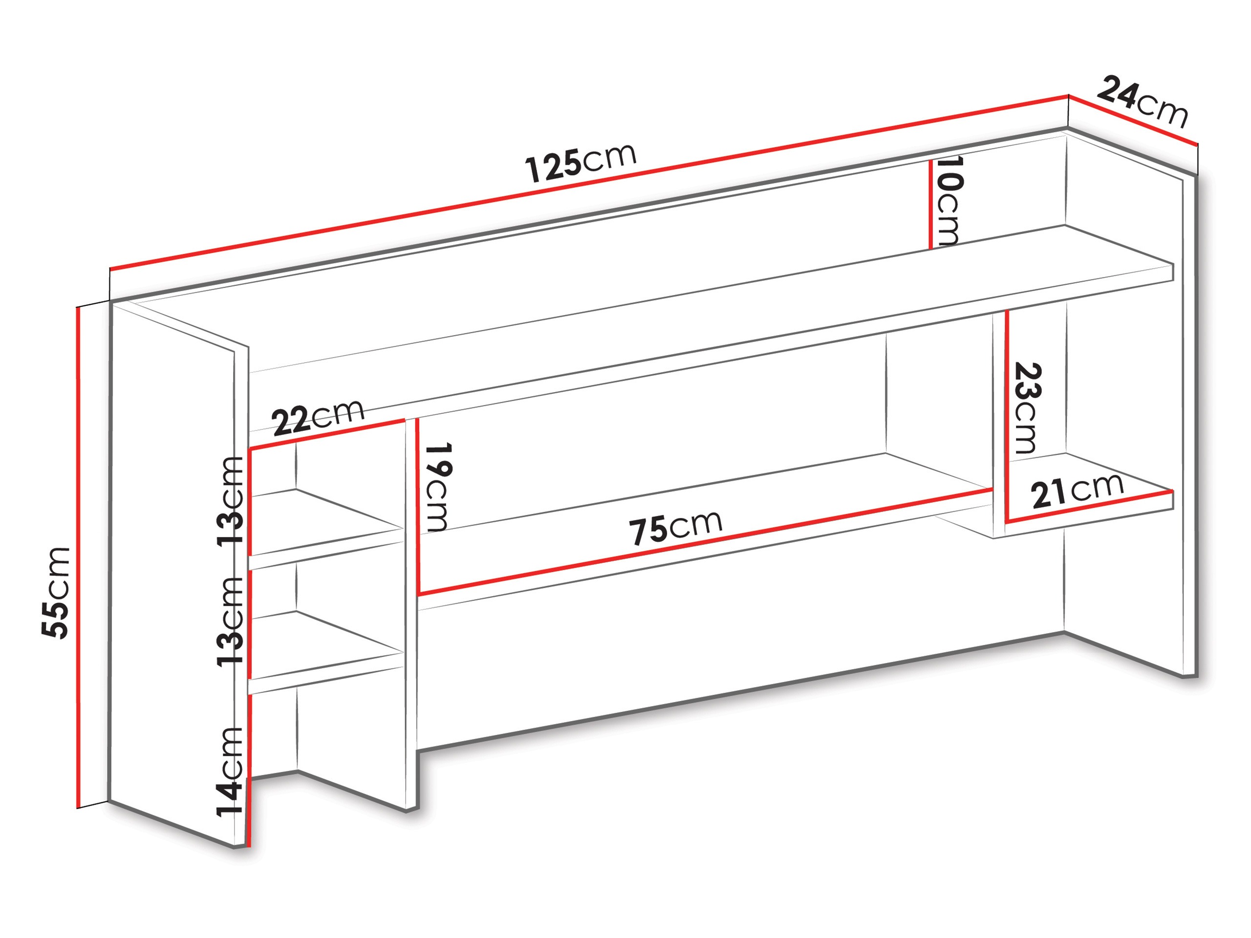 Wandregal Camteso 109 (Weiss + Eichenholzoptik + Türkis)