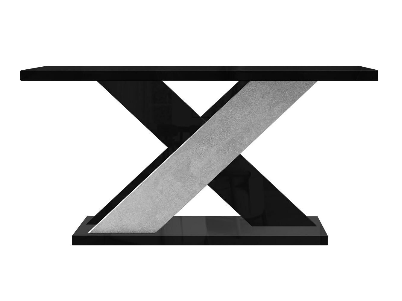 Couchtisch Goodyear 116 (Schwarz glänzend + Beton)