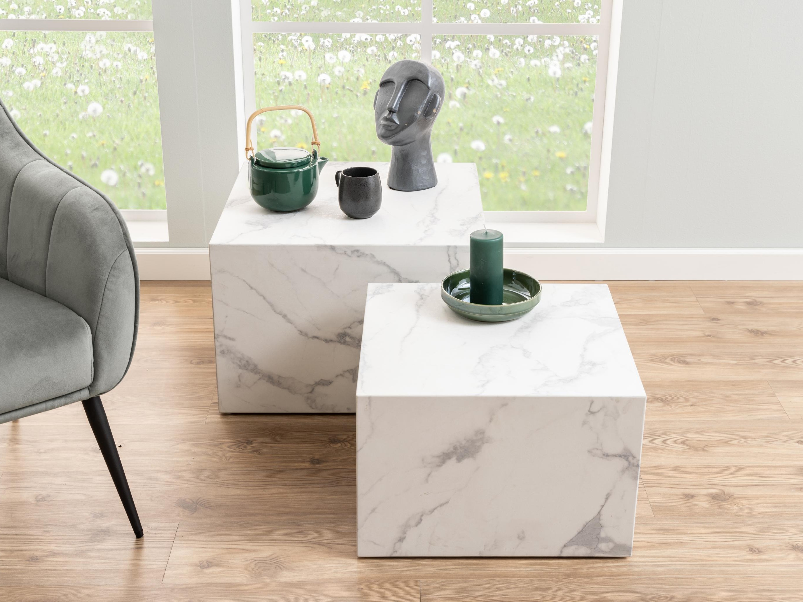 Couchtischset Norsica 603 (Weisser Marmor)