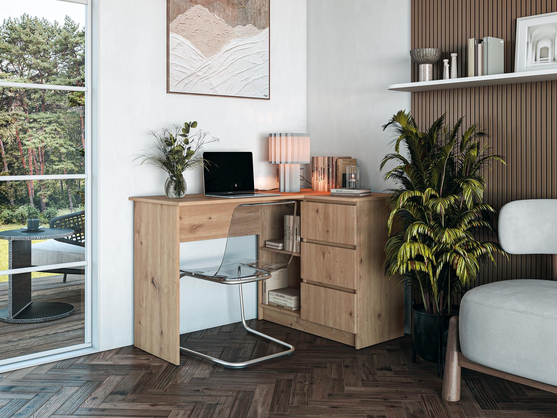 Eckschreibtisch Houston 1950 (Artisan Eichenholzoptik)