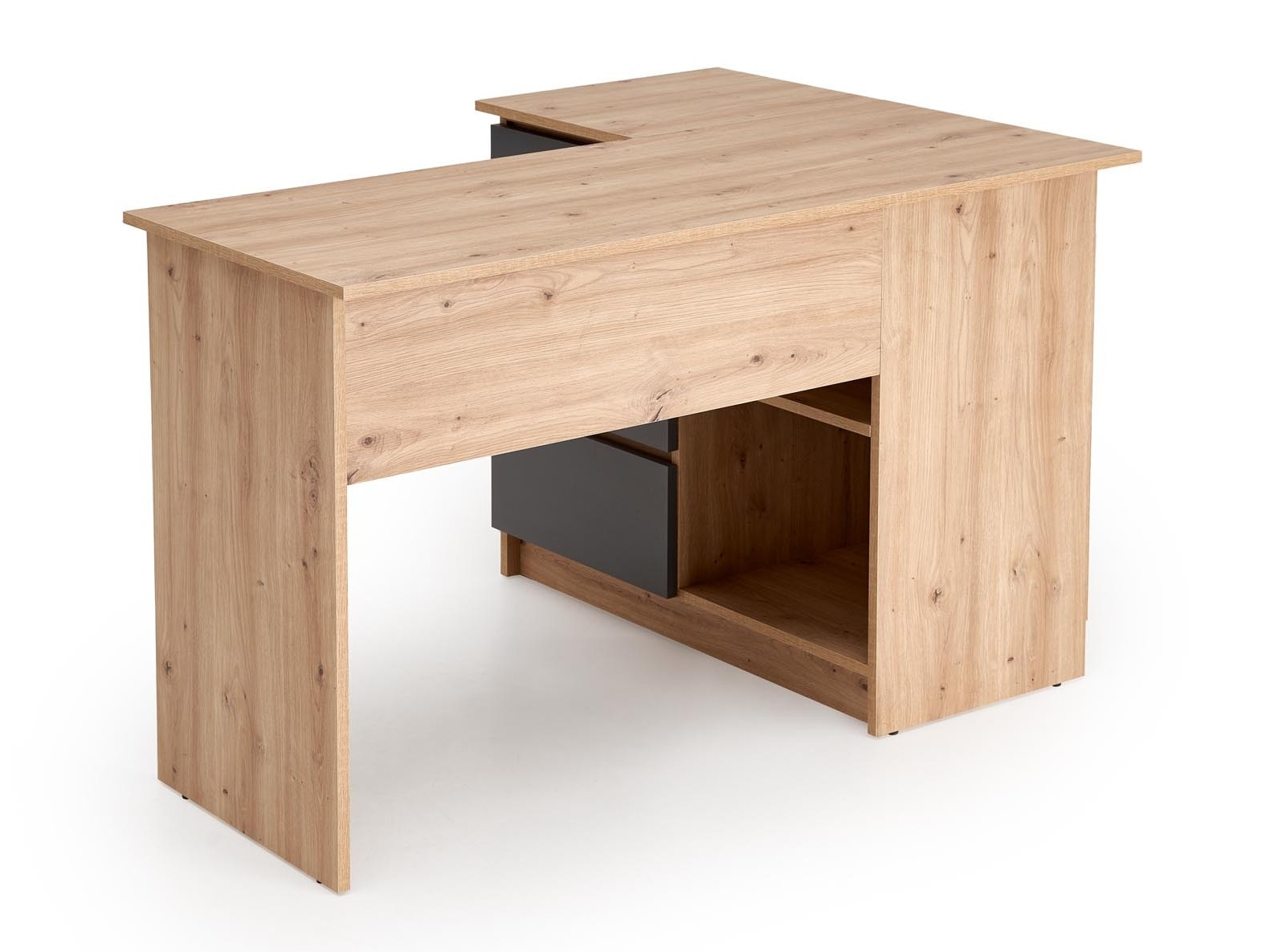 Eckschreibtisch Houston 1950 (Graphit + Artisan Eichenholzoptik)