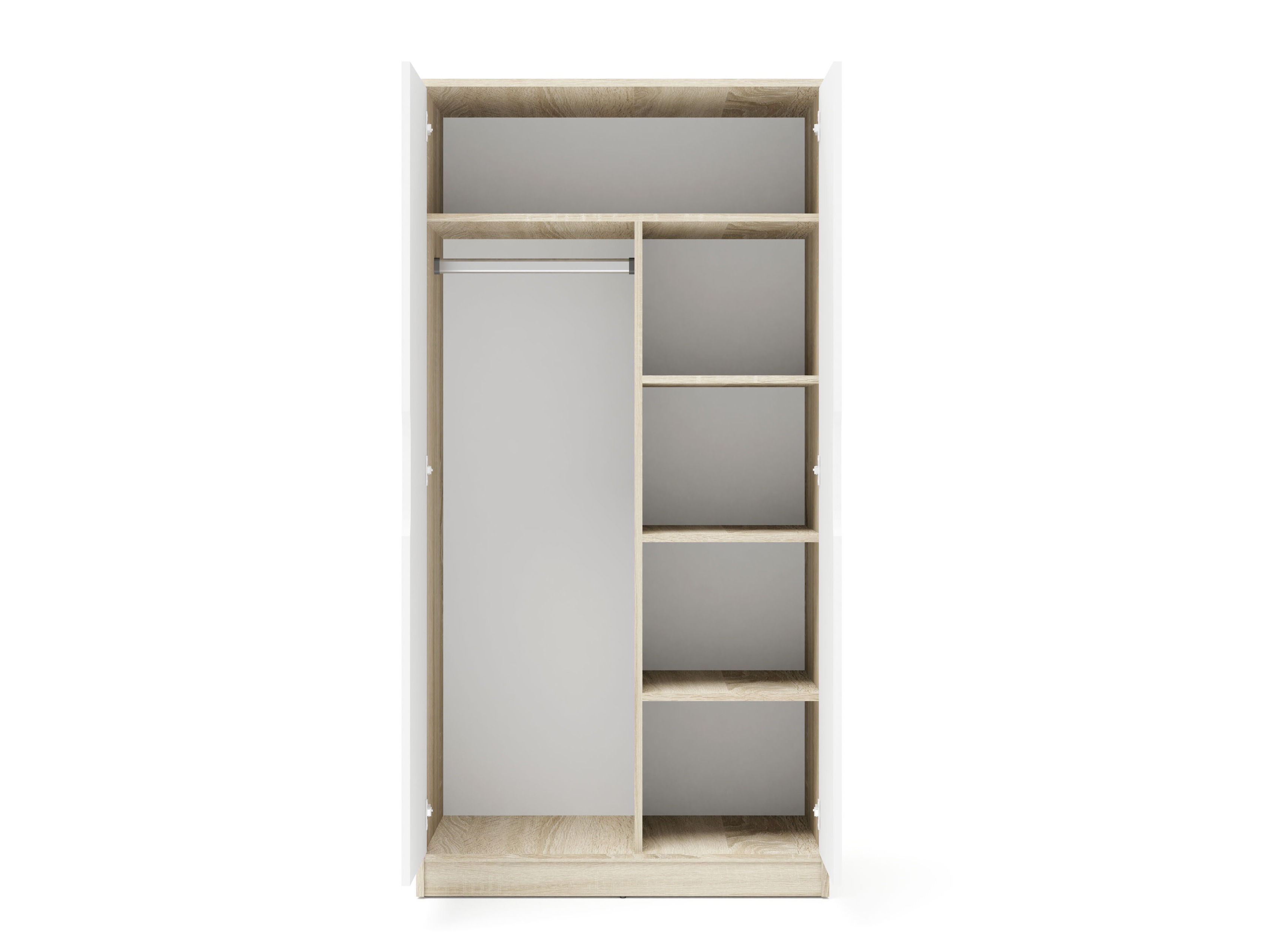 Kleiderschrank Elitenu 101 (Sonoma eichenholz + Weiss)