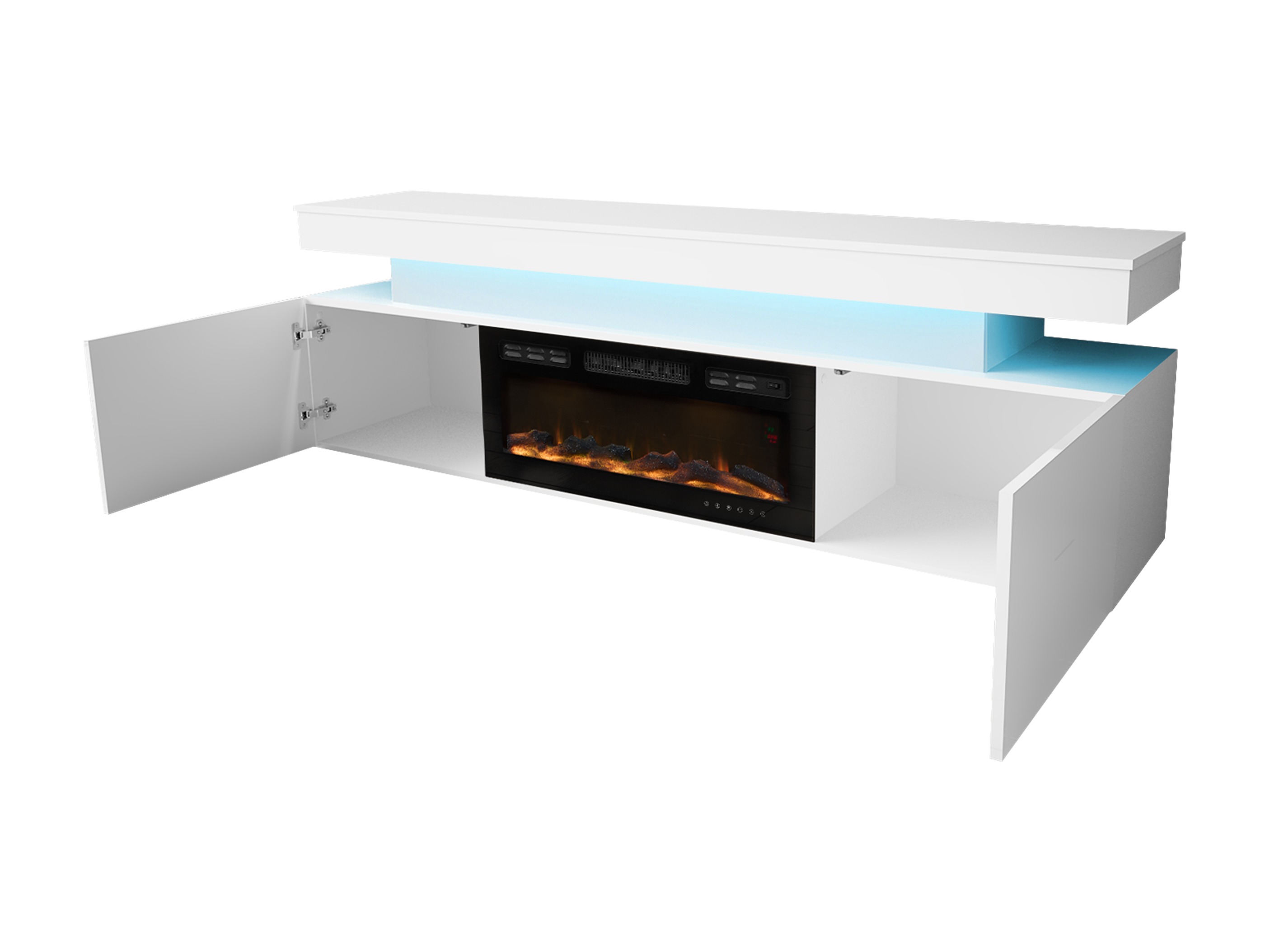 Wohnzimmer-Sets Monfero 106 (Weiss + Weiss glänzend)