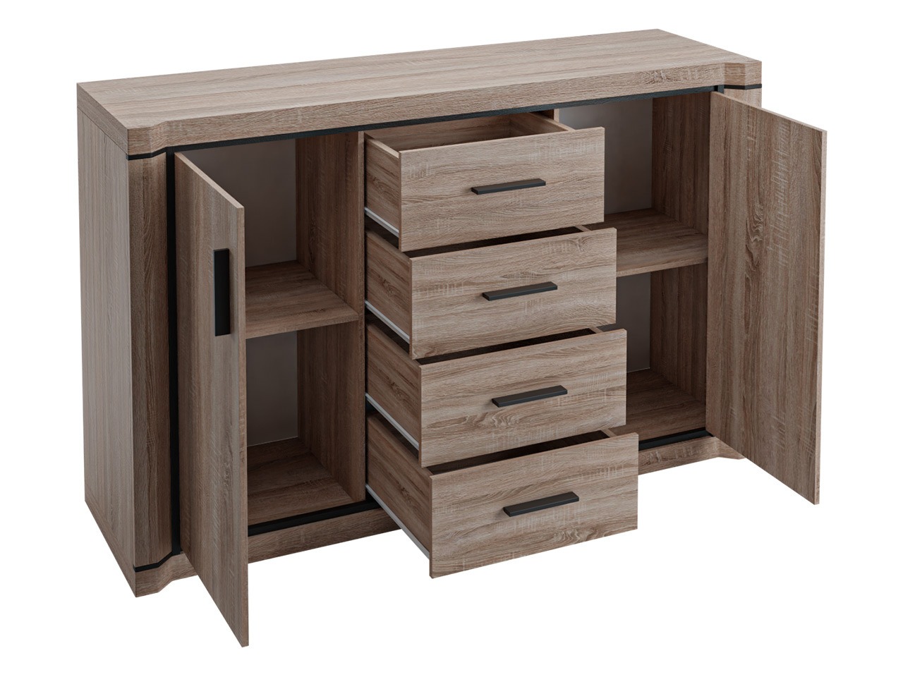 Kommode Lorelie 104 (Trüffel eichenholzoptik)