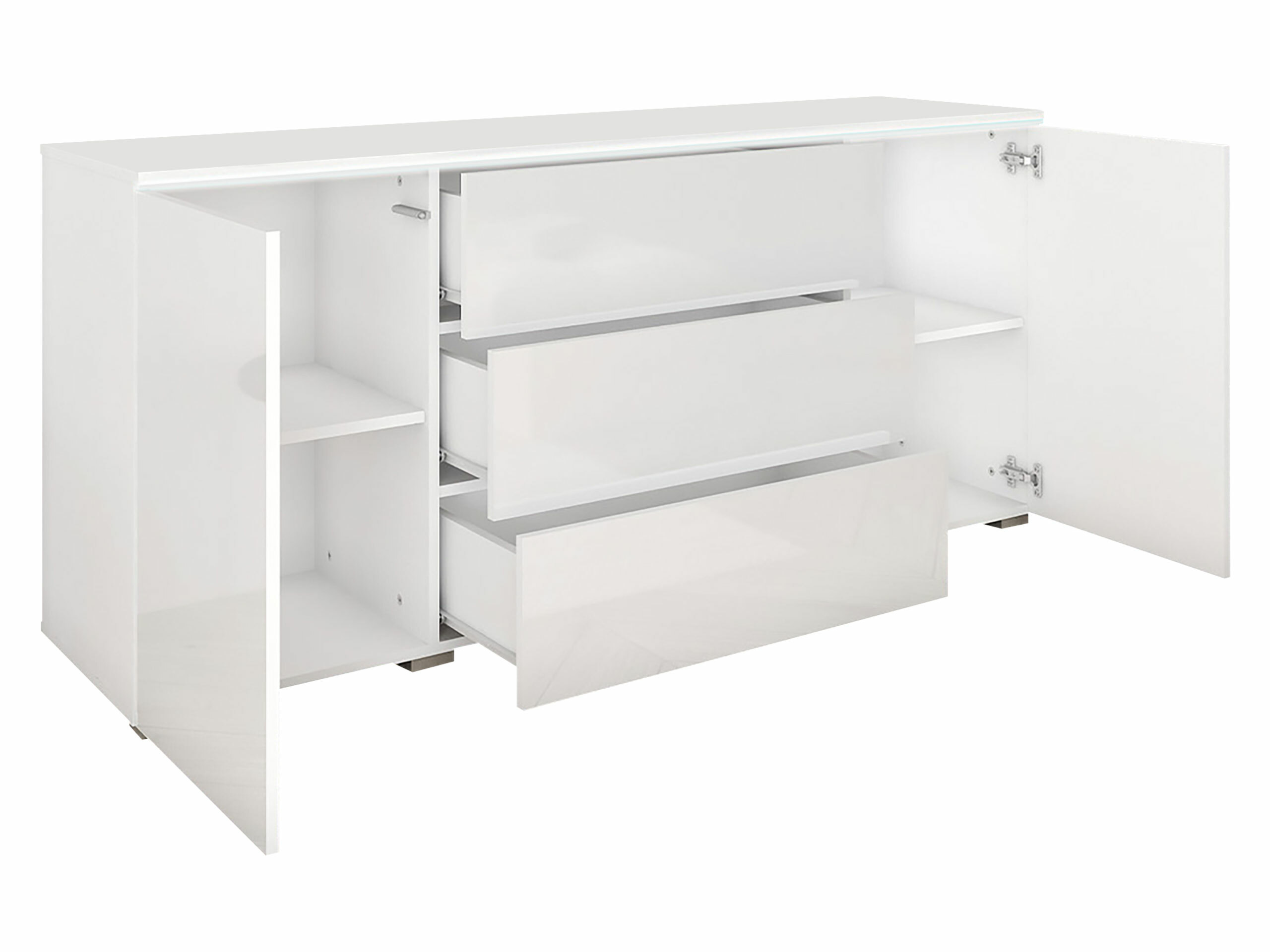 Kommoden Mirfivo 102 (Beton + Weiss glänzend)