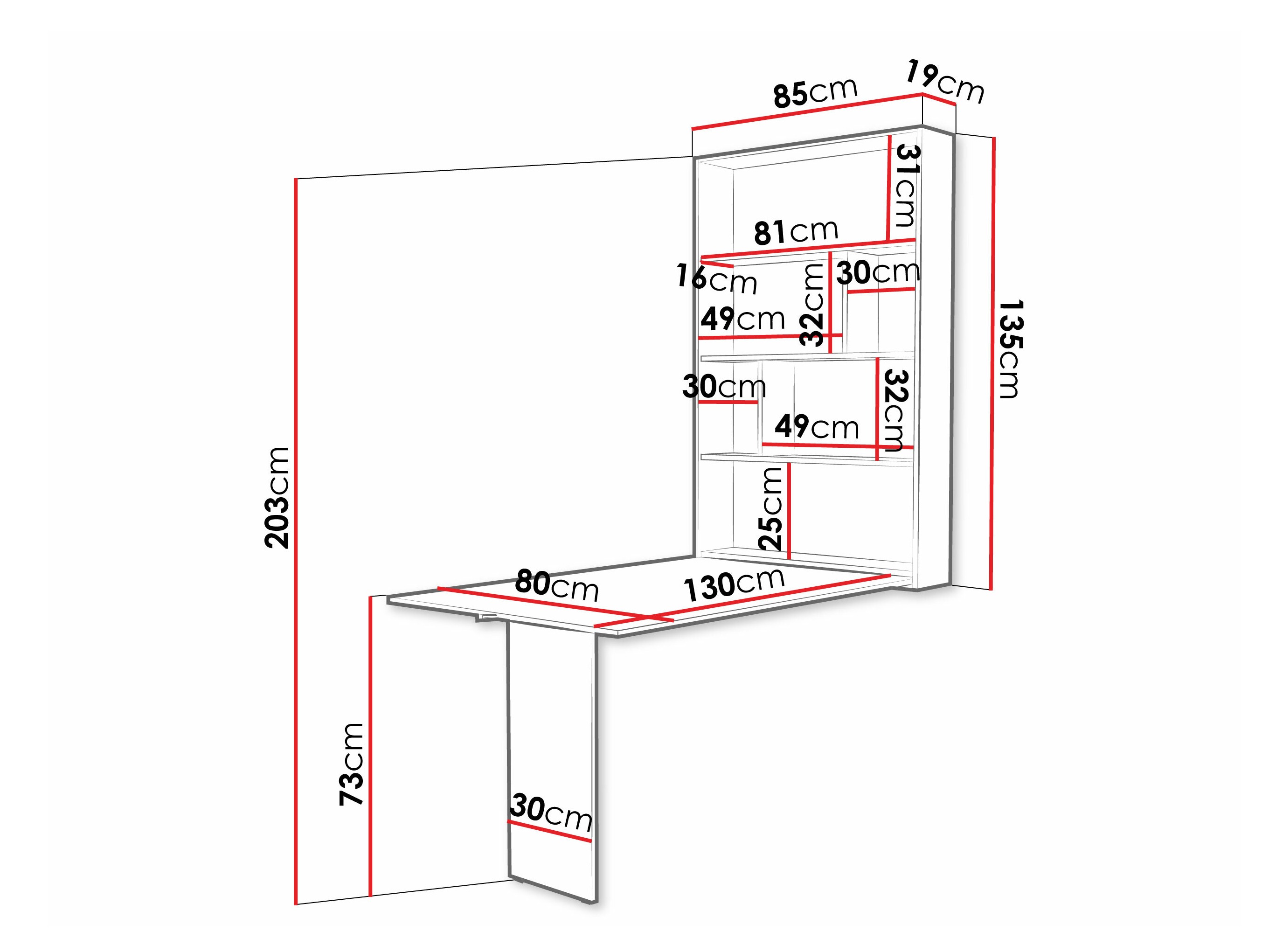 Tisch Buch Hartford 428 (Schwarz + Beton)