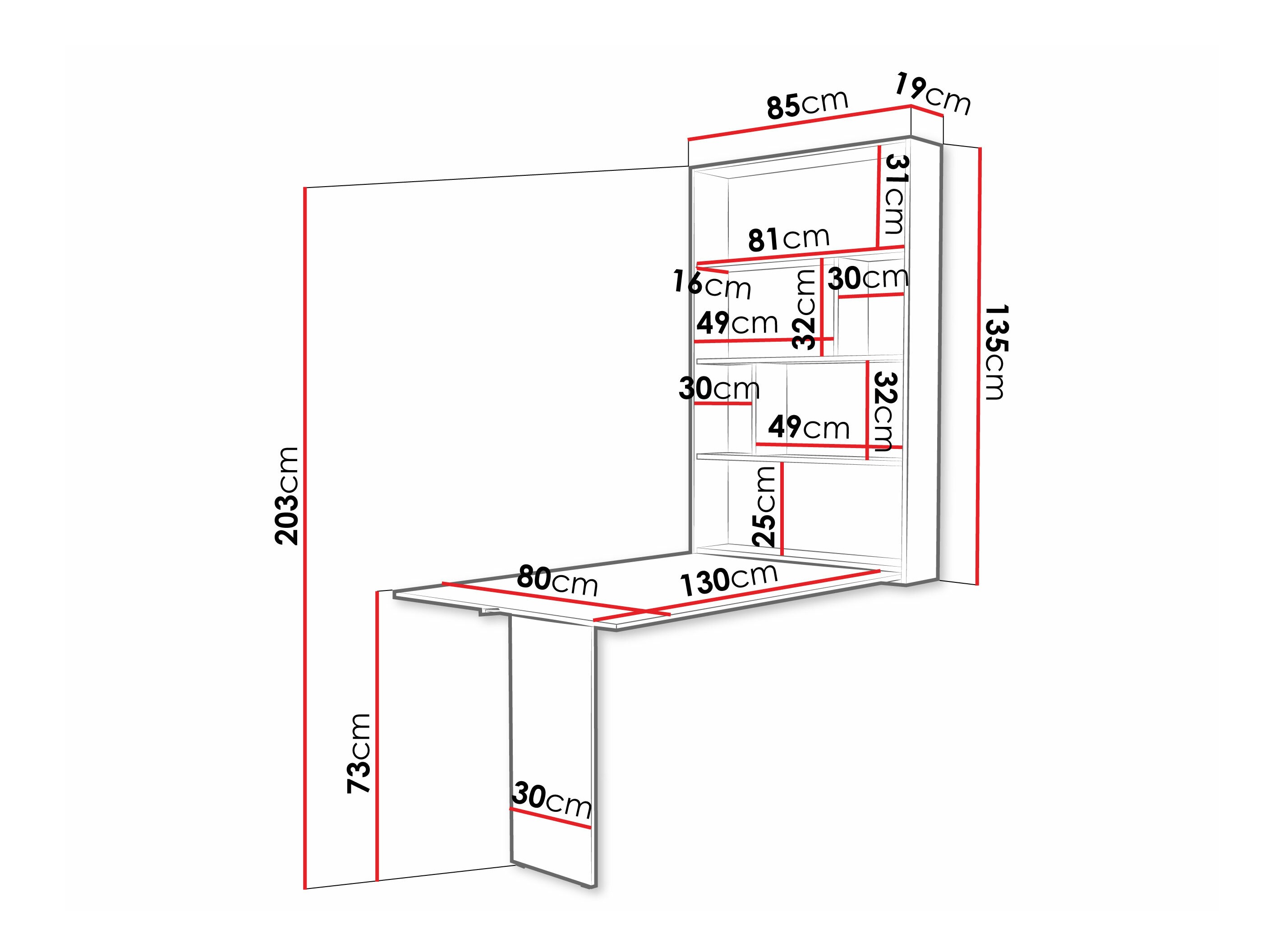Tisch Buch Pinis III (Schwarz + Wotan Eiche)