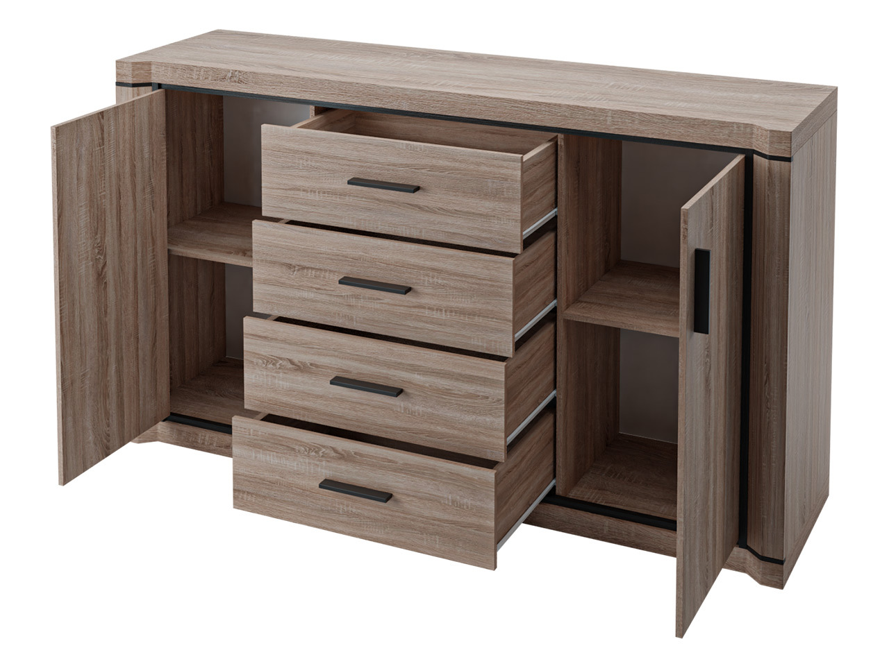 Wohnzimmer-Set Lorelie 124 (Trüffel eiche)