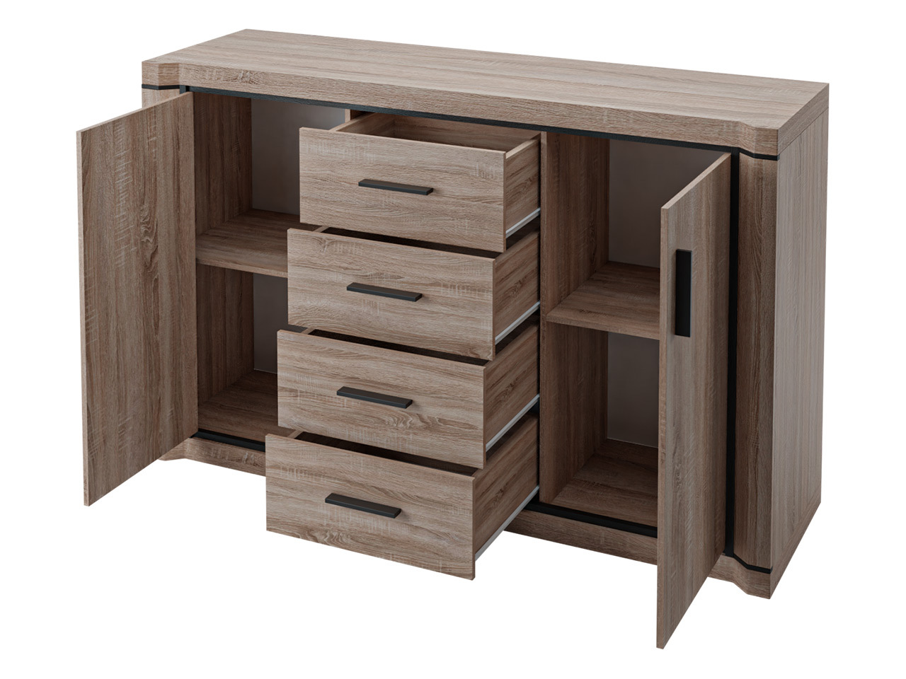 Wohnzimmer-Set Lorelie 125 (Sonoma-Eiche)