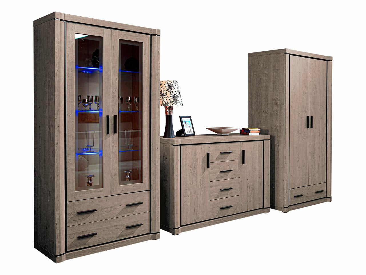 Wohnzimmer-Set Lorelie 125 (Trüffel eiche)