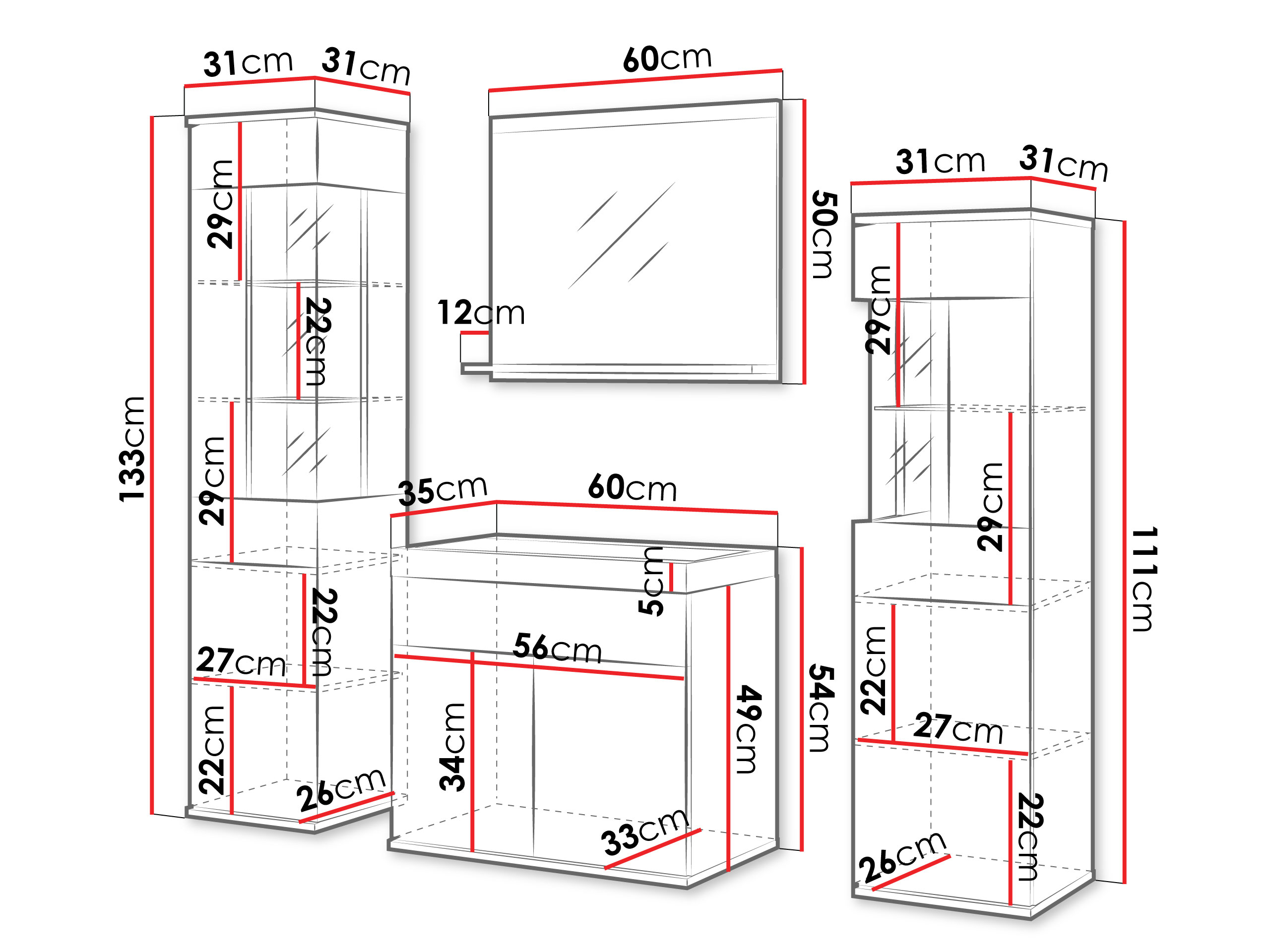 Badezimmer-Set Sarasota 194 (Graphit)