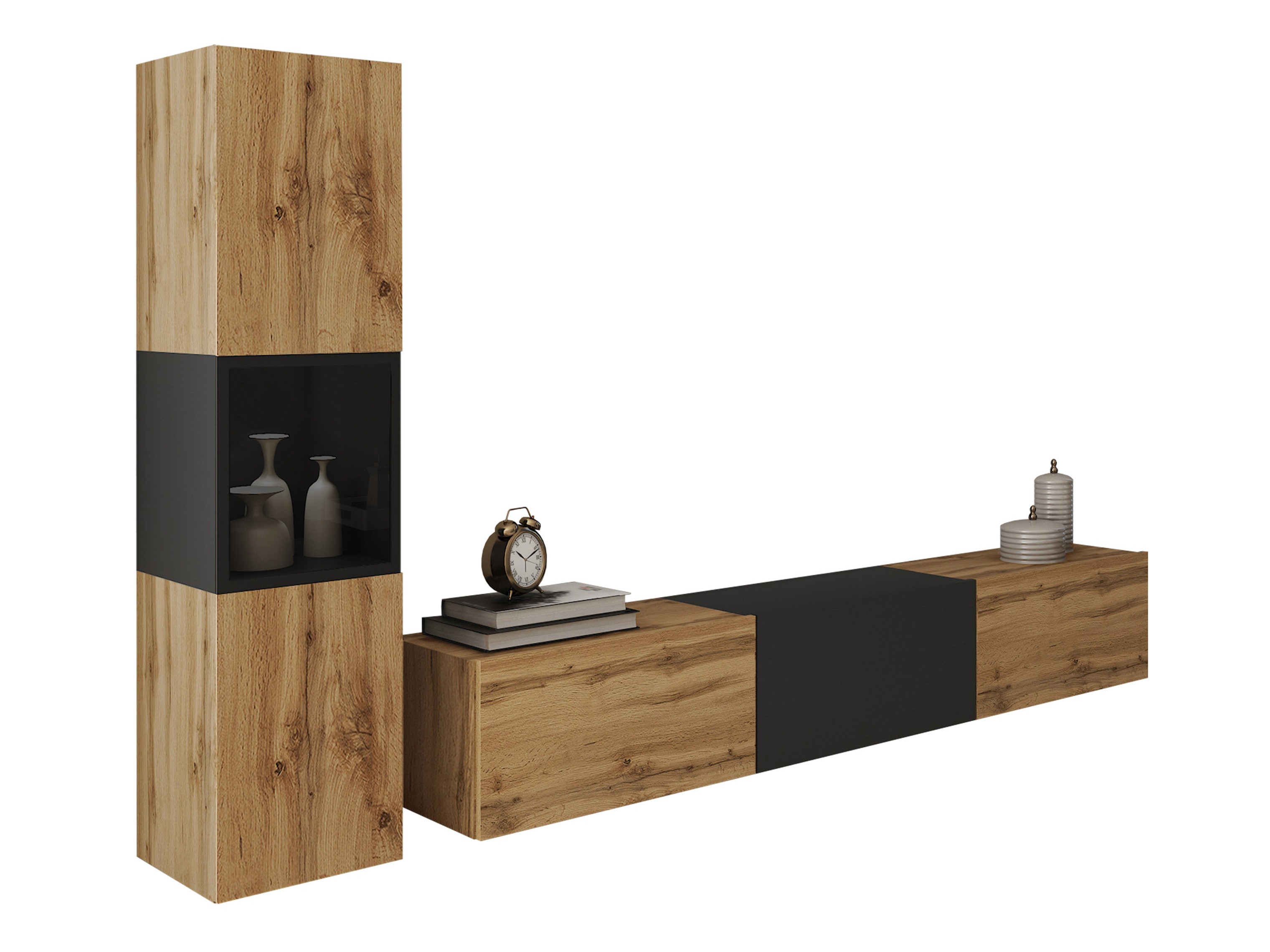 Wohnzimmer-Sets Sarasota 192 (Wotan Eiche + Graphit)