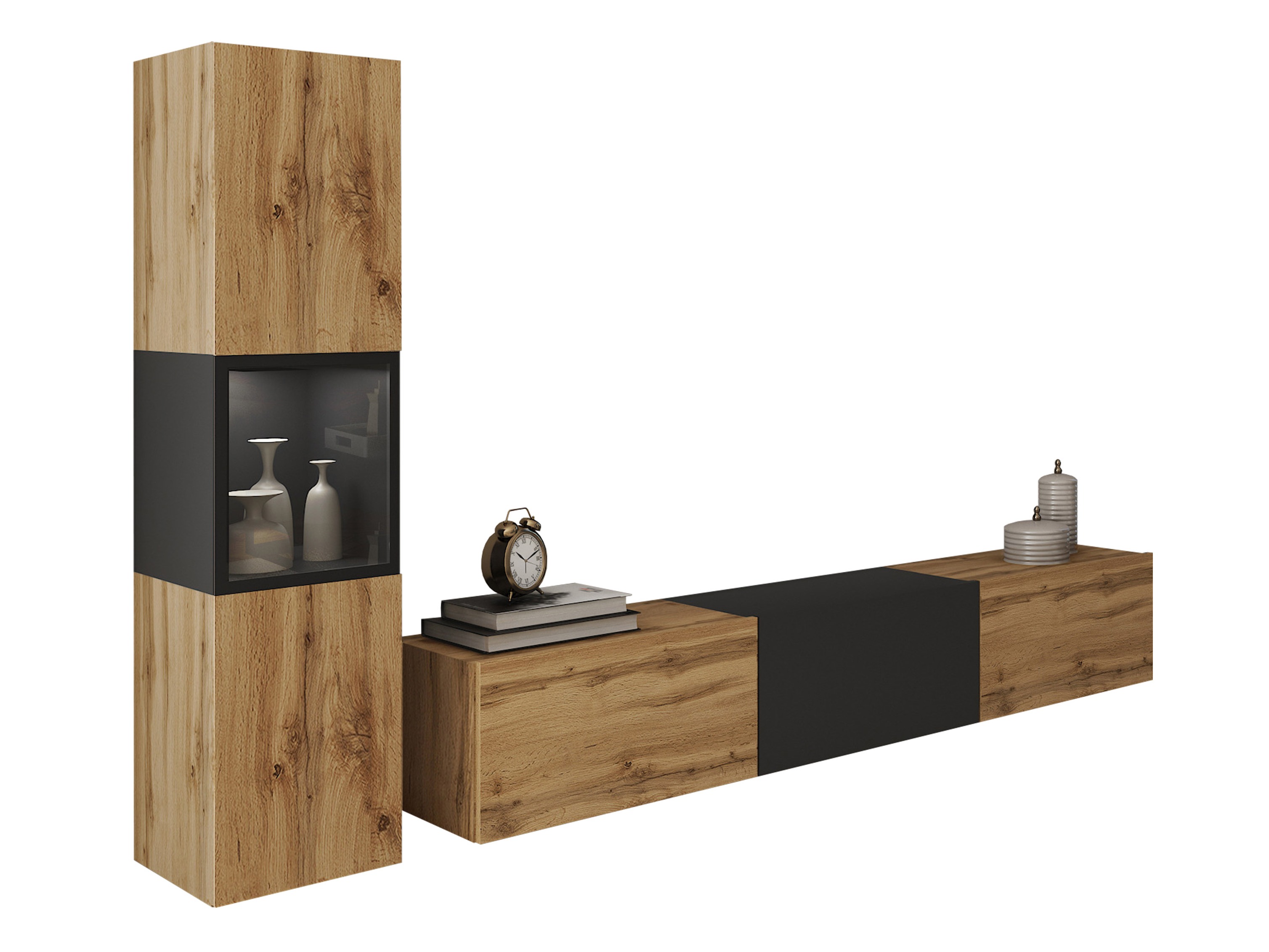 Wohnzimmer-Sets Sarasota 192 (Wotan Eiche + Graphit)