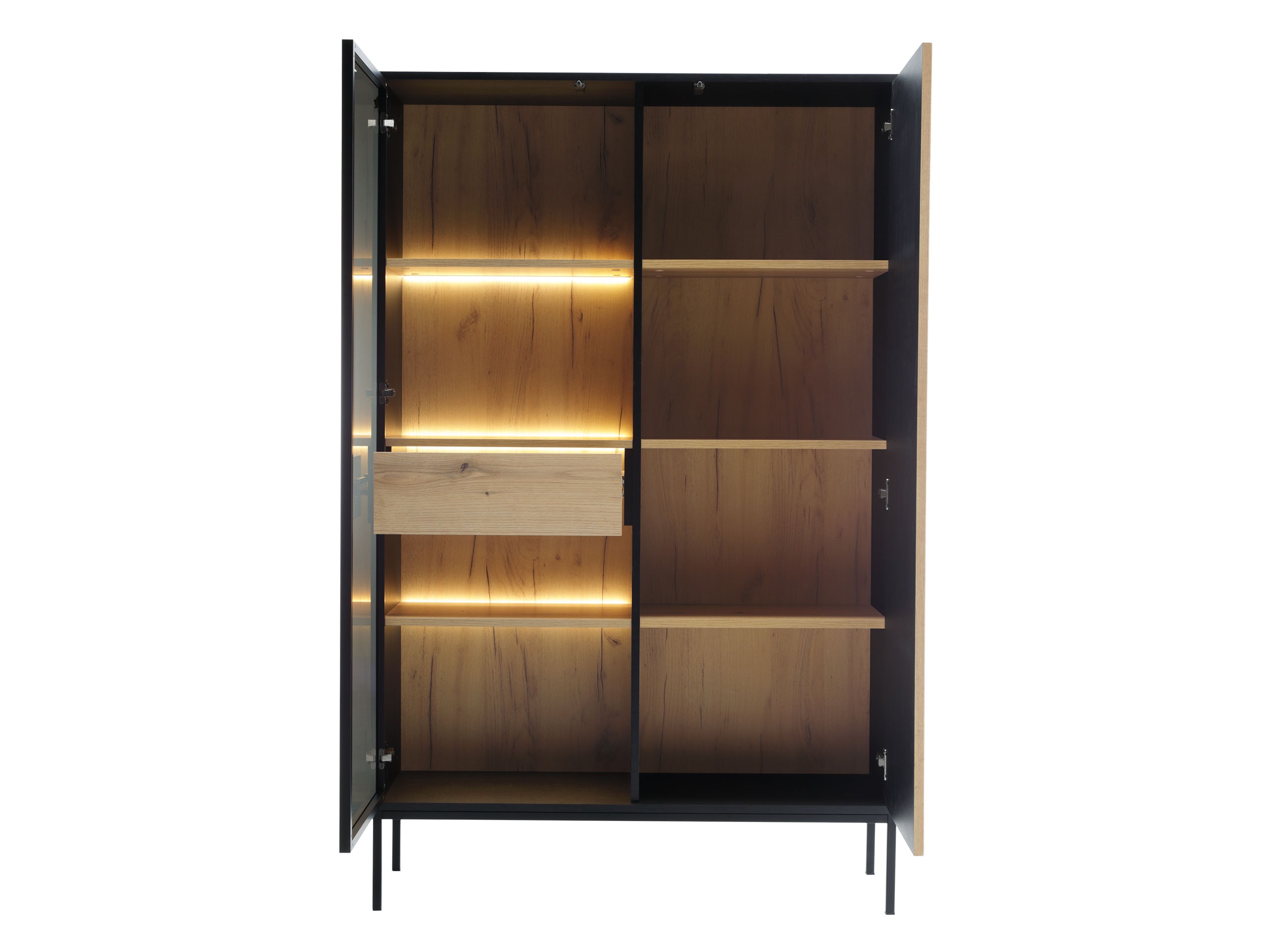 Wohnzimmer-Sets Soferi 113 (Schwarz + Wotan Eiche)