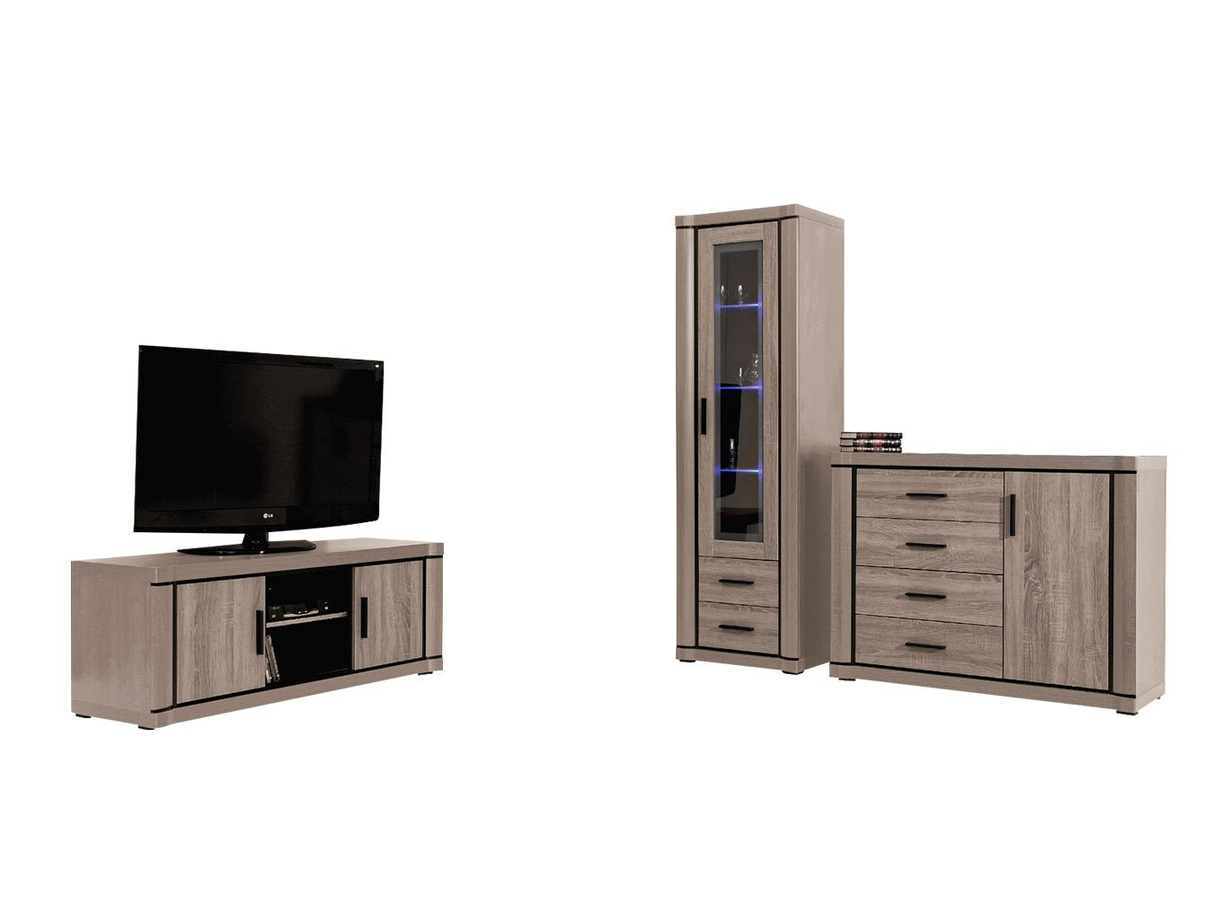 Wohnzimmer-Set Lorelie 122 (Trüffel eiche)