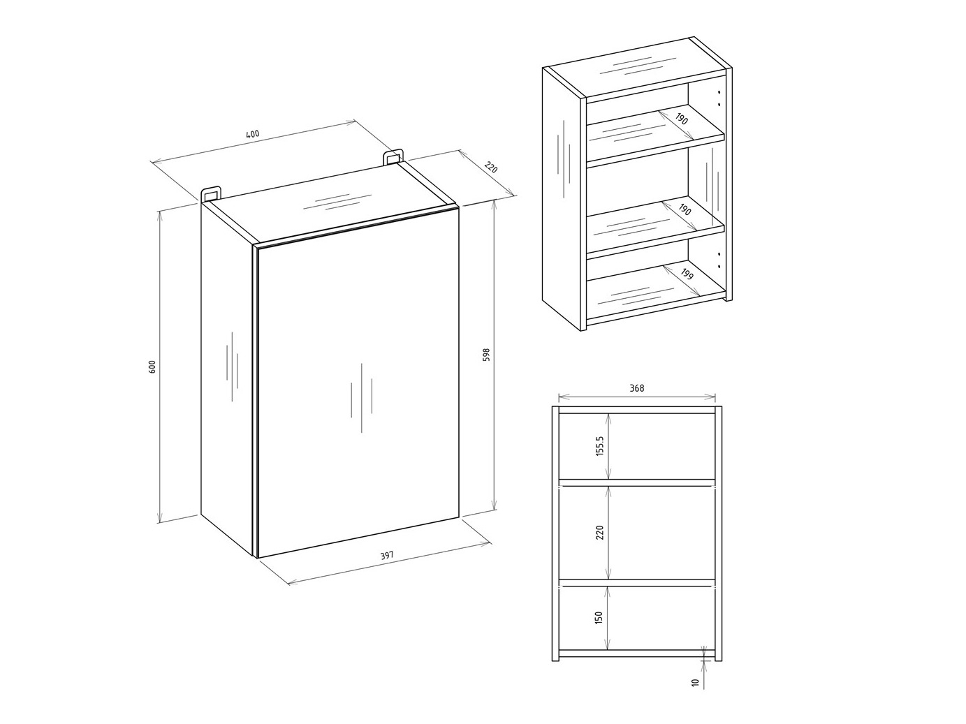 Spiegelschrank fürs Badezimmer Balelbo 100 (Artisan Eichenholzoptik)