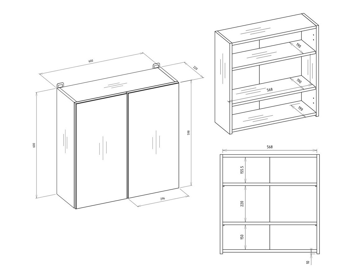 Spiegelschrank fürs Badezimmer Balelbo 101 (Weiss)