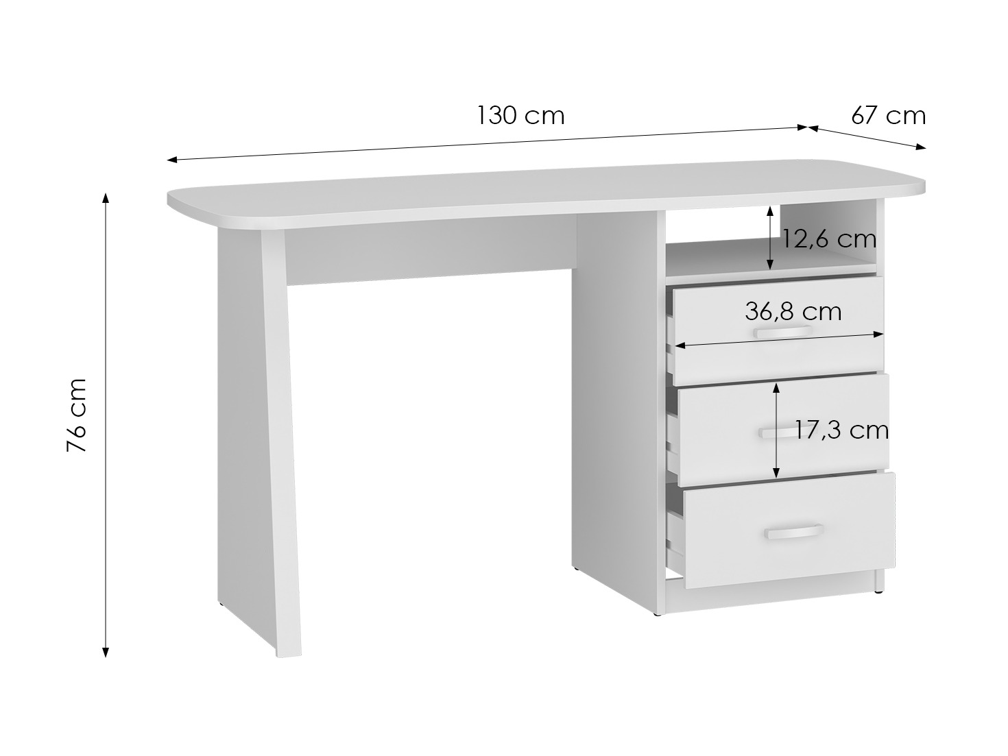 Bürotisch Ontario 204 (Weiss)