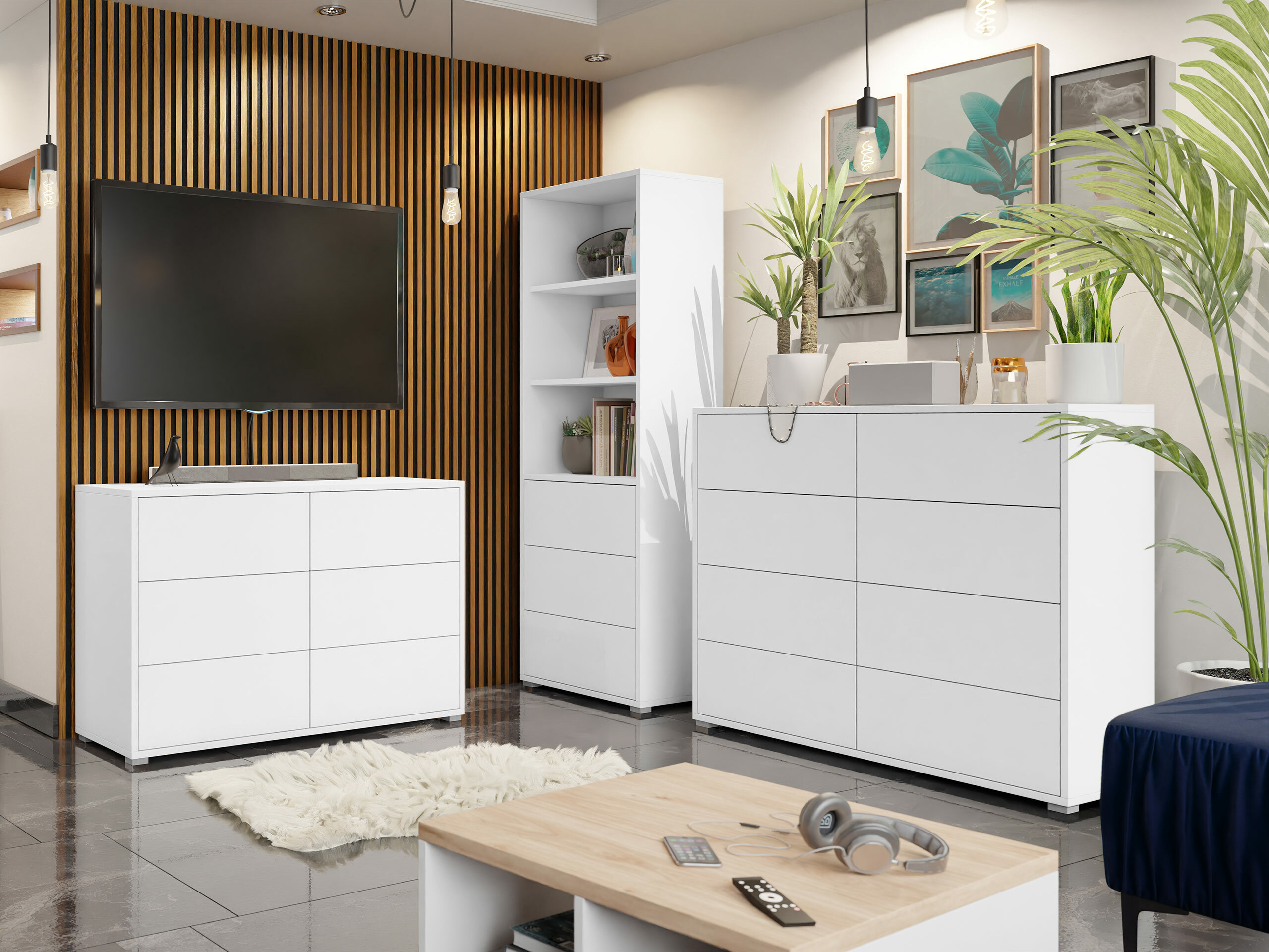 Wohnzimmer-Sets Comfivo Fersoe 107 (Weiss)