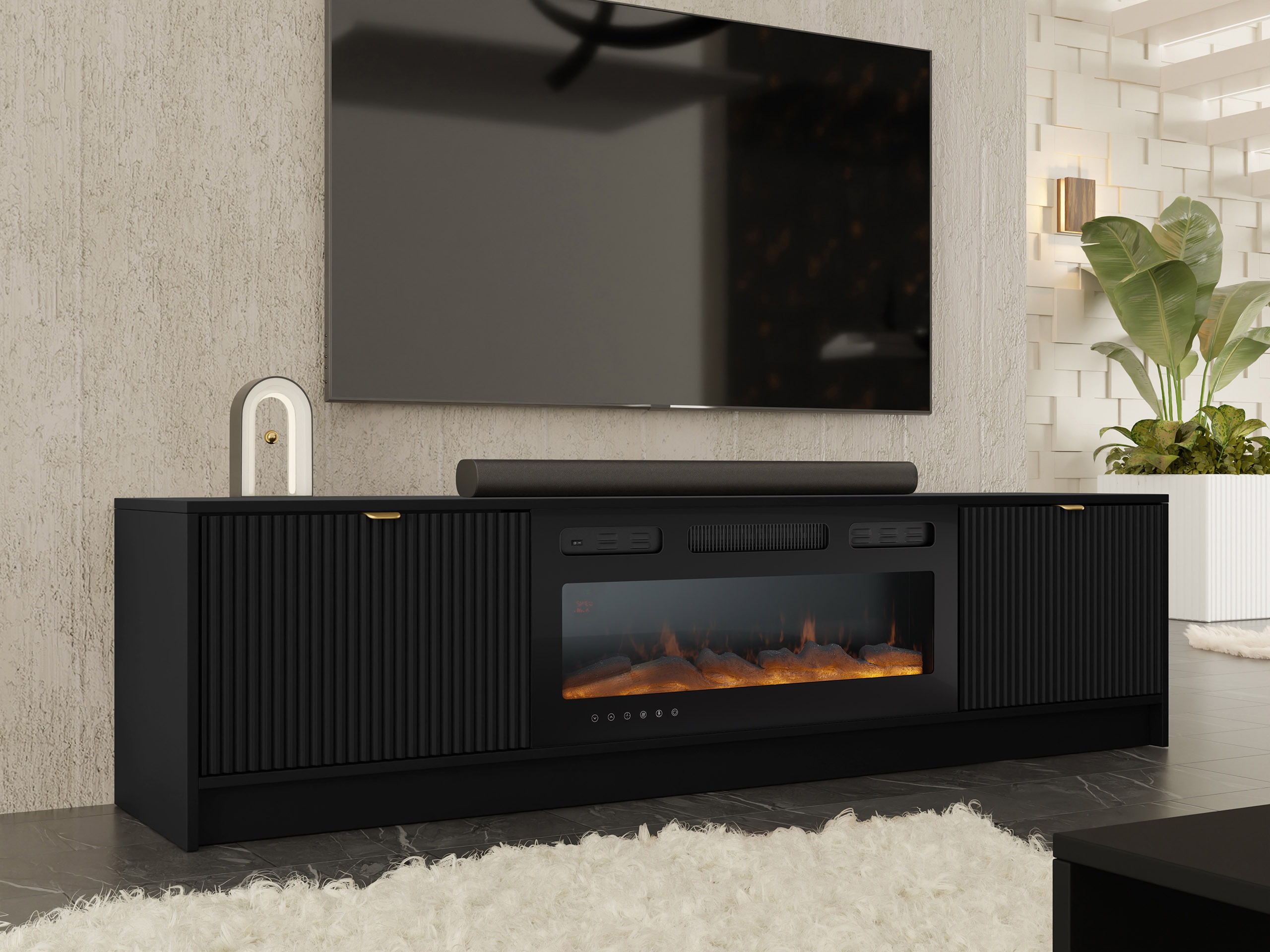 TV-Möbel Comfivo Larmire 109 (Schwarz)