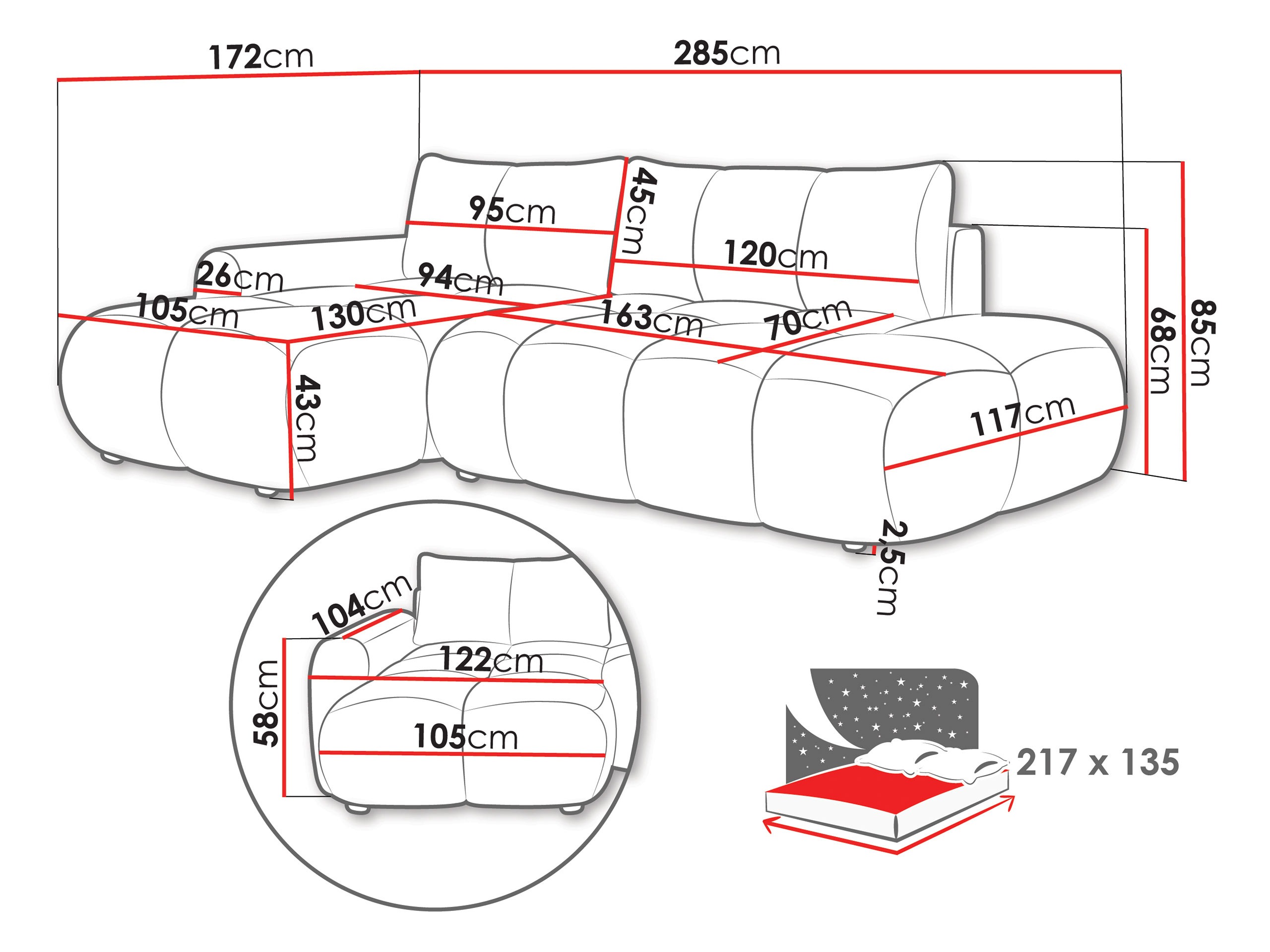Ecksofa TrendyNest Ansera (Flow 06)