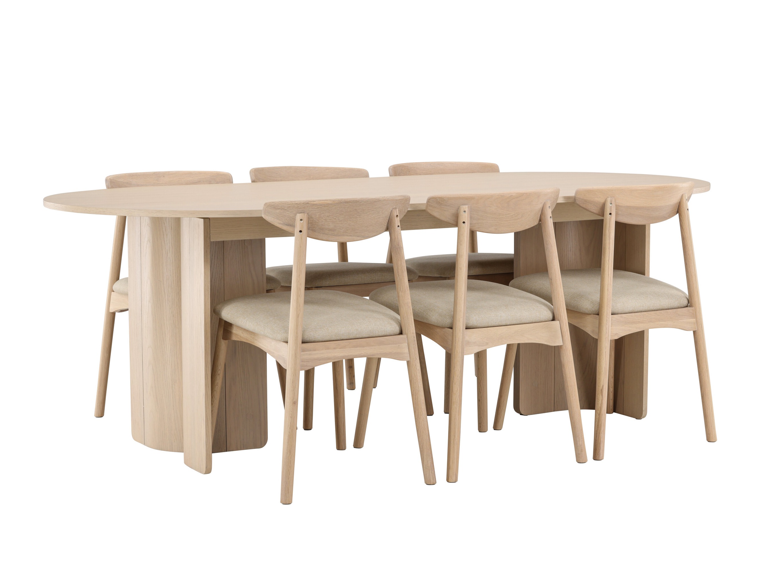 Essgruppe Dallas 5020 (Helles Holz + Beige)