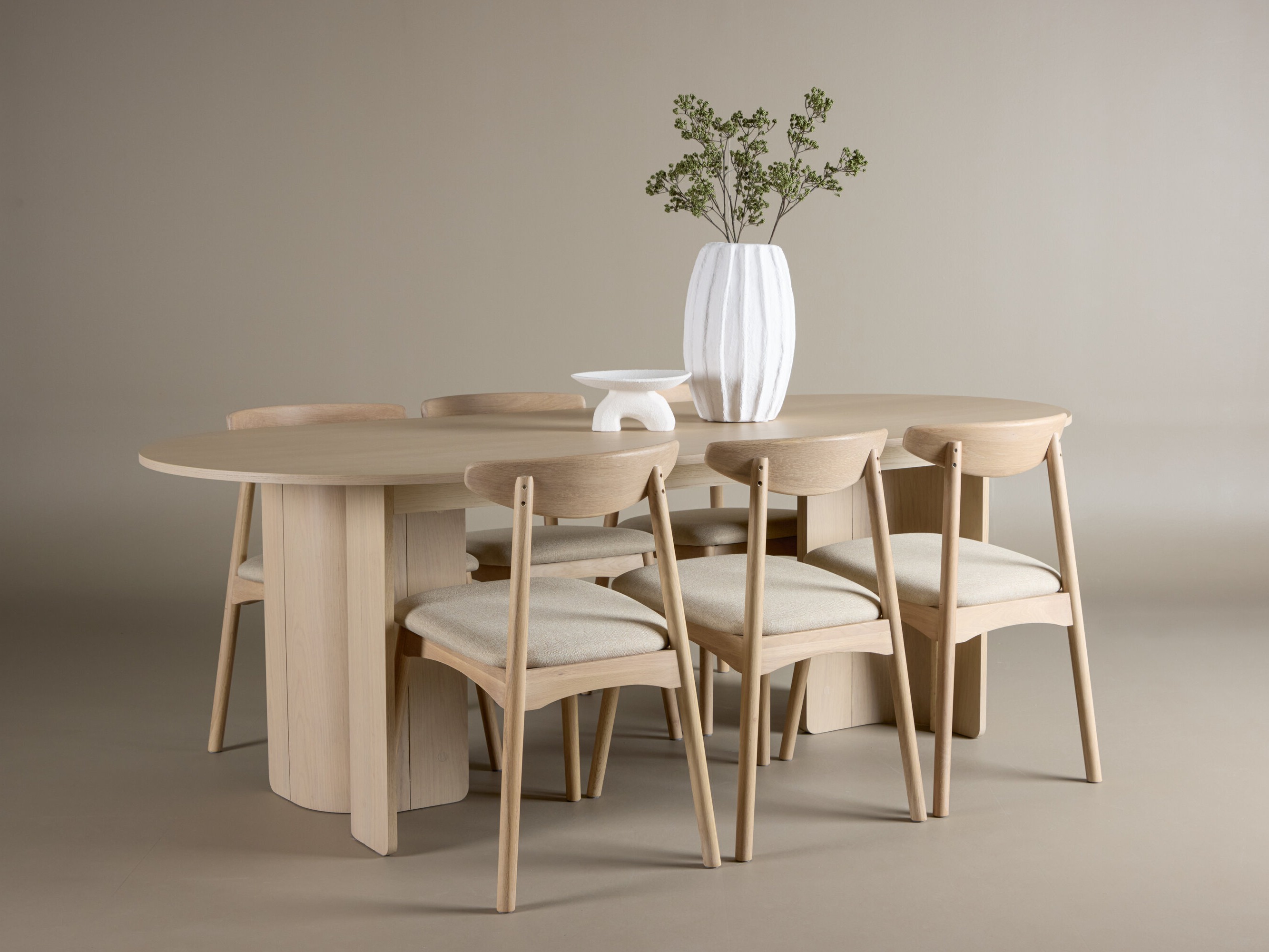 Essgruppe Dallas 5020 (Helles Holz + Beige)
