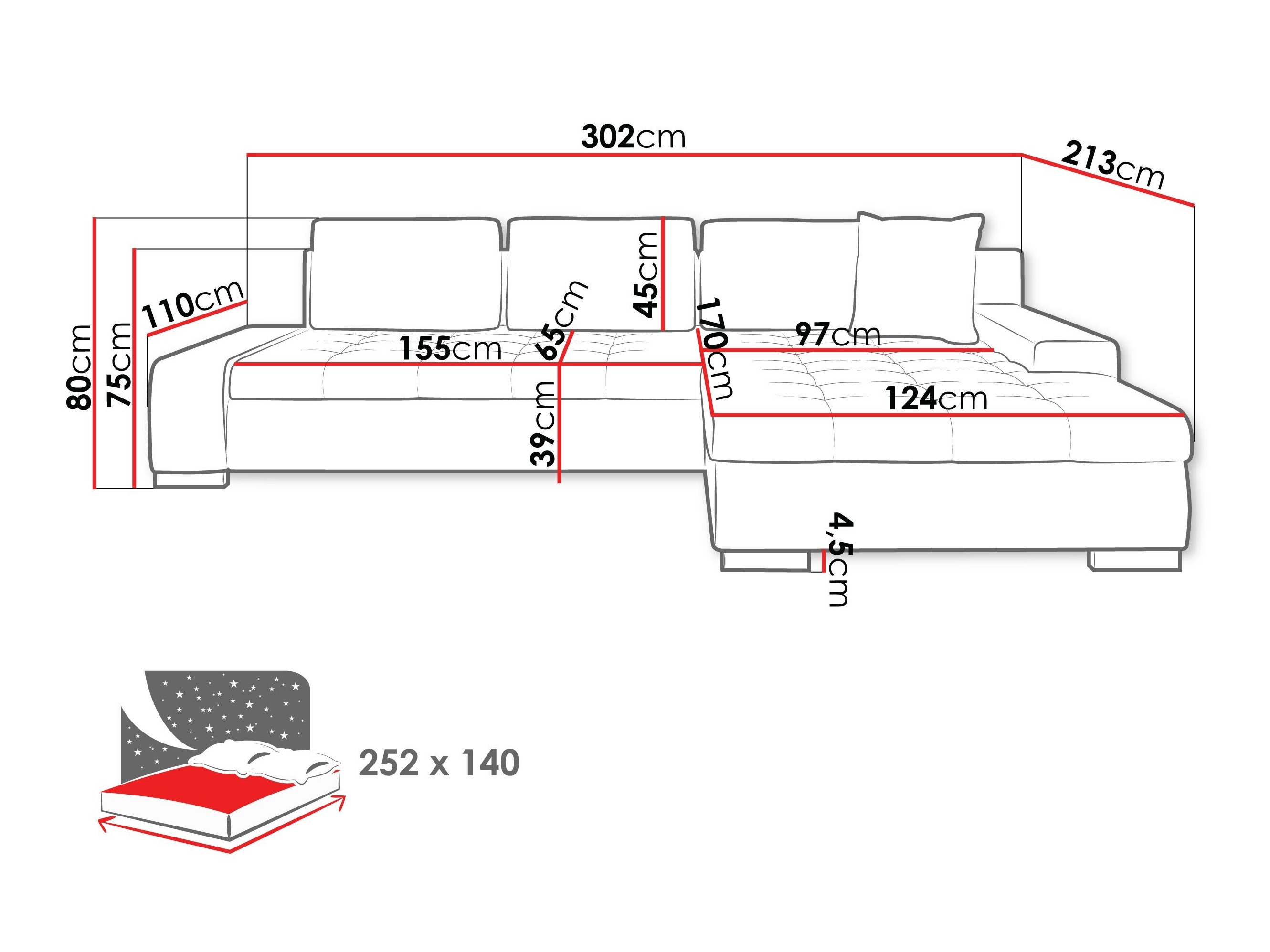 Ecksofa Comfivo Nitor II (Kronos 022 + Senegal 818)