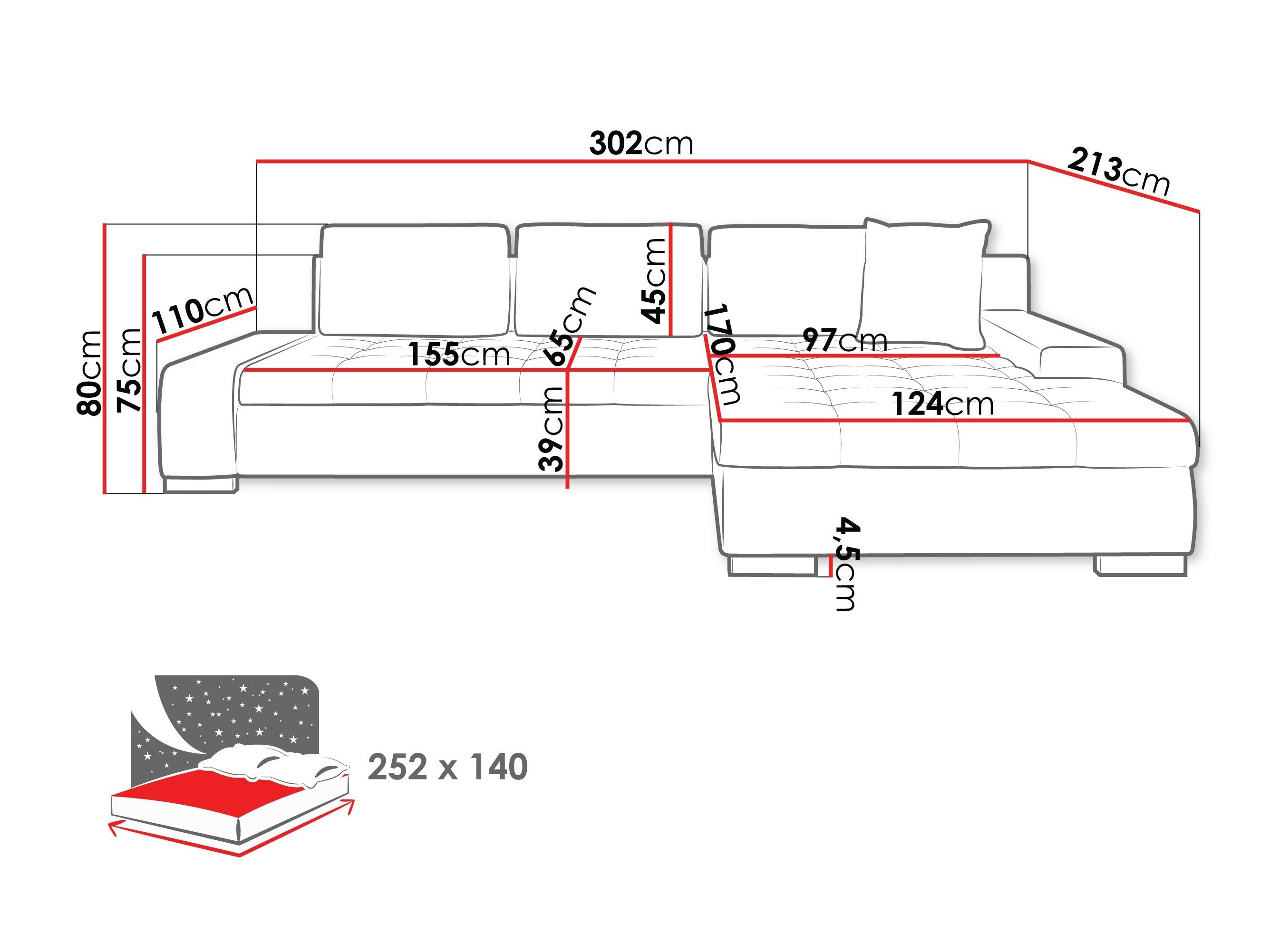 Ecksofa Comfivo Nitor II (Magic Velvet 2219 + Magic Velvet 2217)