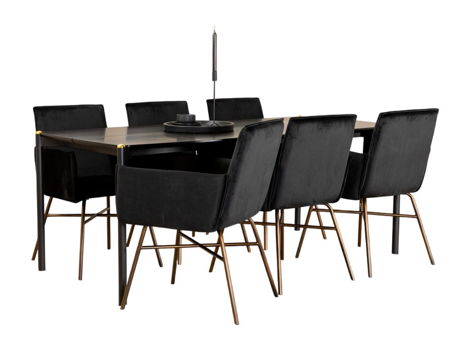 Essgruppe Dallas 5034 (Schwarz + Kupfer)