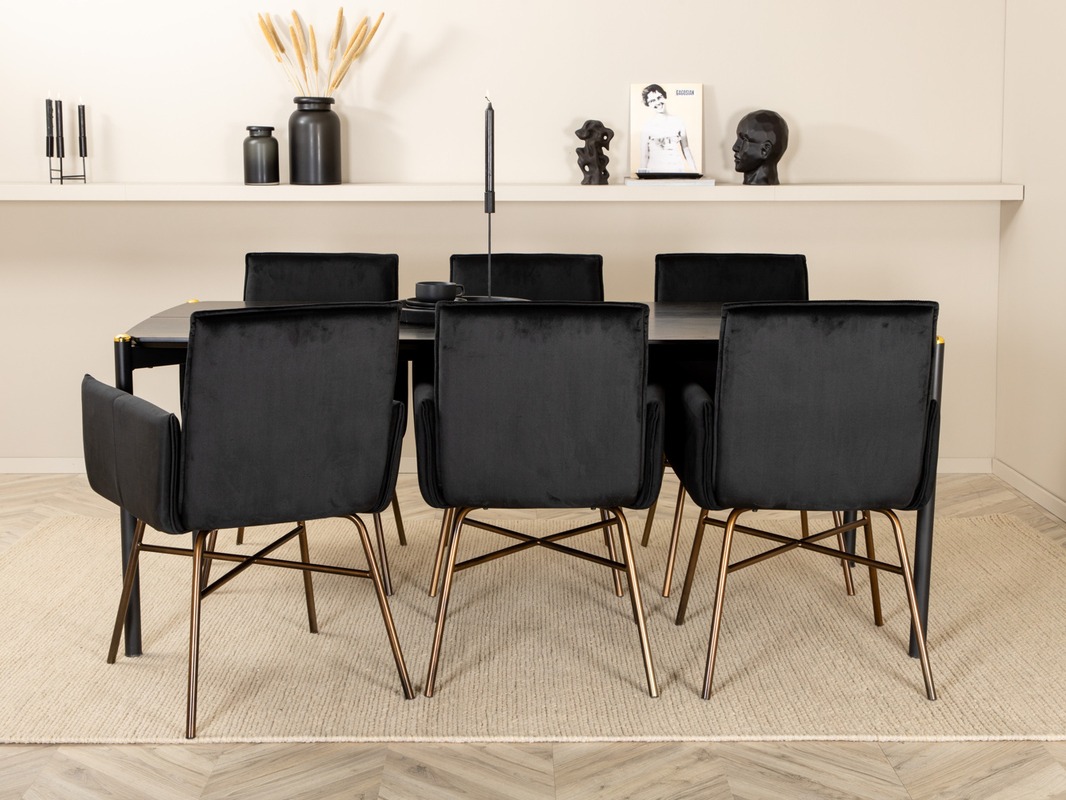 Essgruppe Dallas 5034 (Schwarz + Kupfer)