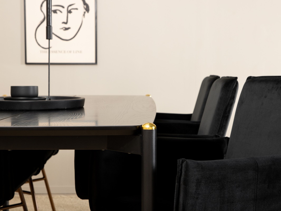 Essgruppe Dallas 5034 (Schwarz + Kupfer)