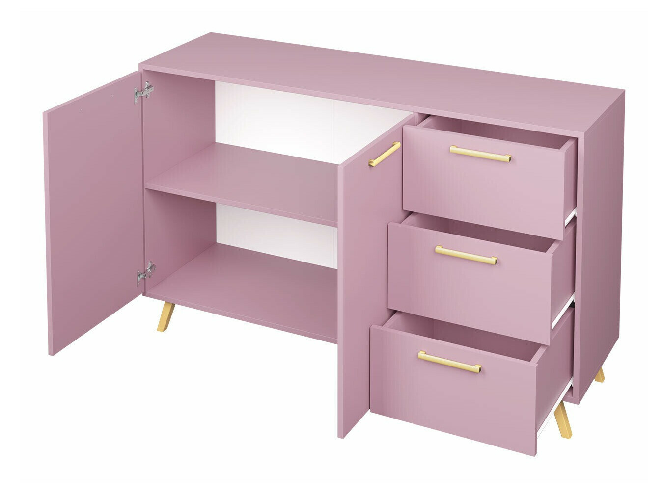 Kommode Rosa (Blau + Gold)