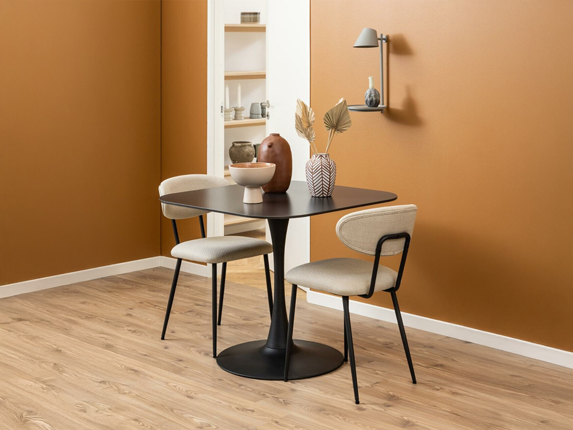 Tisch Norsica 690 (Schwarz + Schwarzer Marmor)