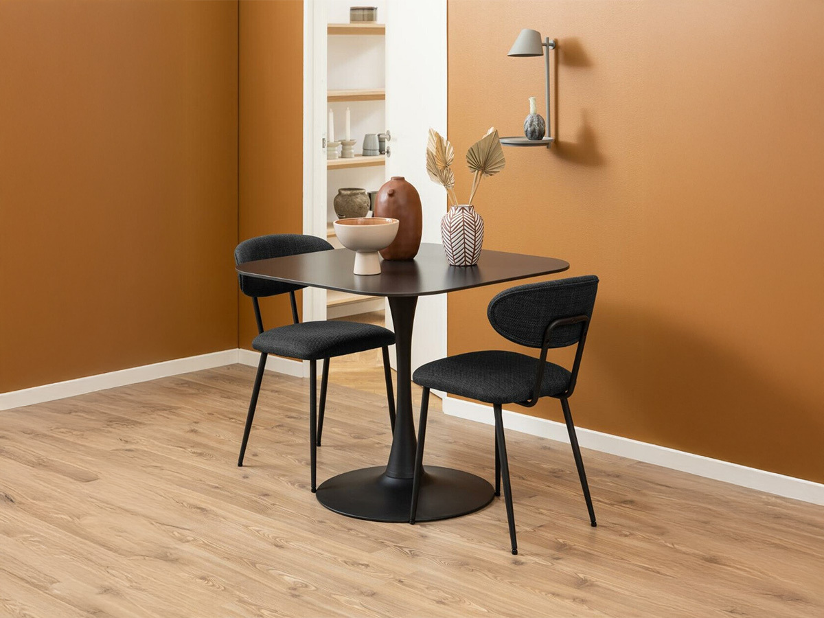 Tisch Norsica 690 (Schwarz + Schwarzer Marmor)