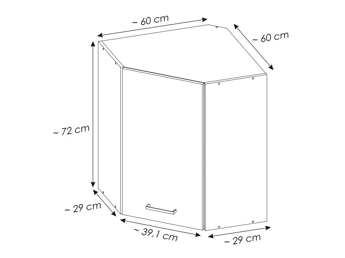 Modularer Wand-Eckschrank Quti 119