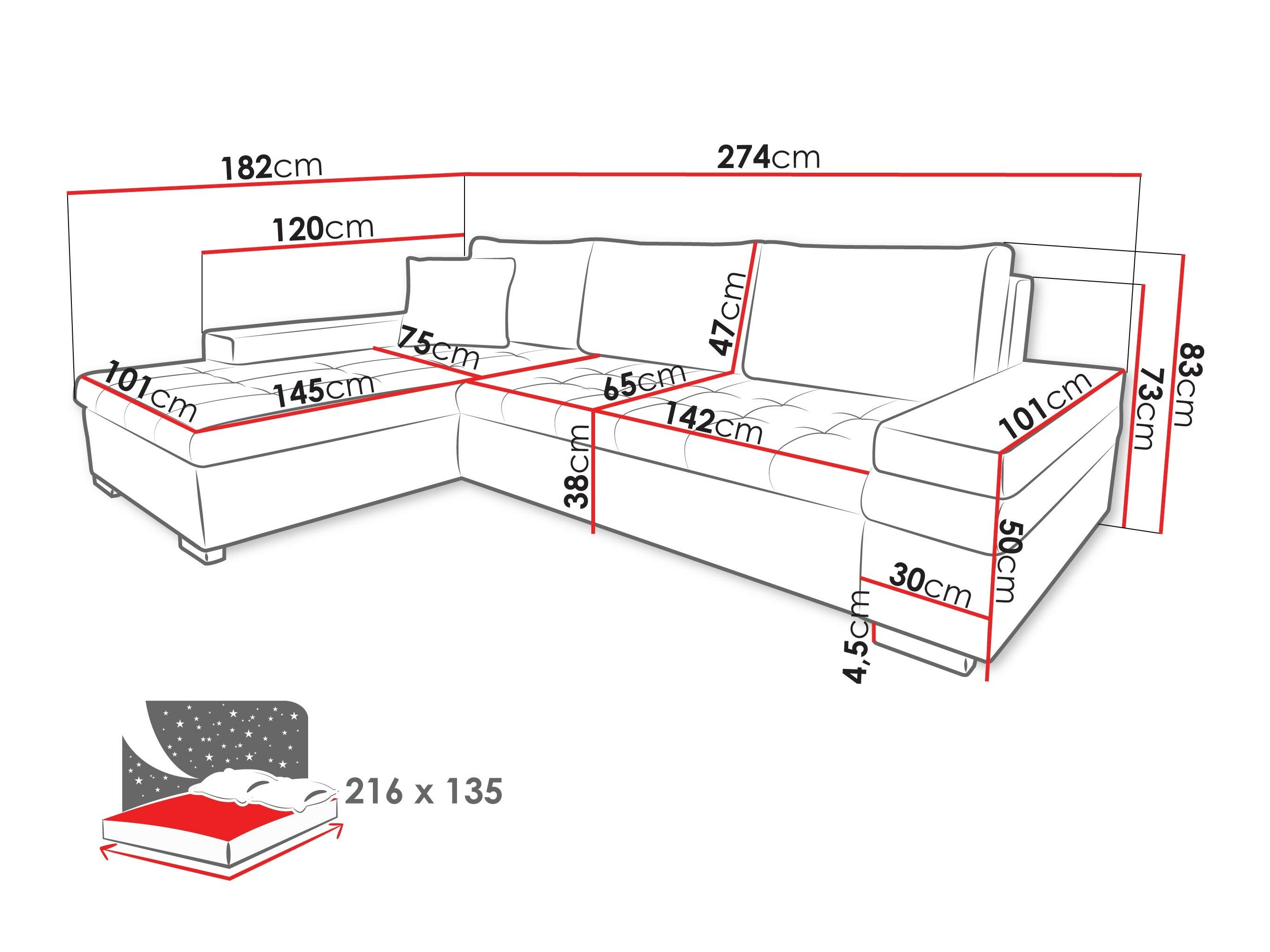 Ecksofa Comfivo Olivetum III (Sicuro 80 + Sempre 4)