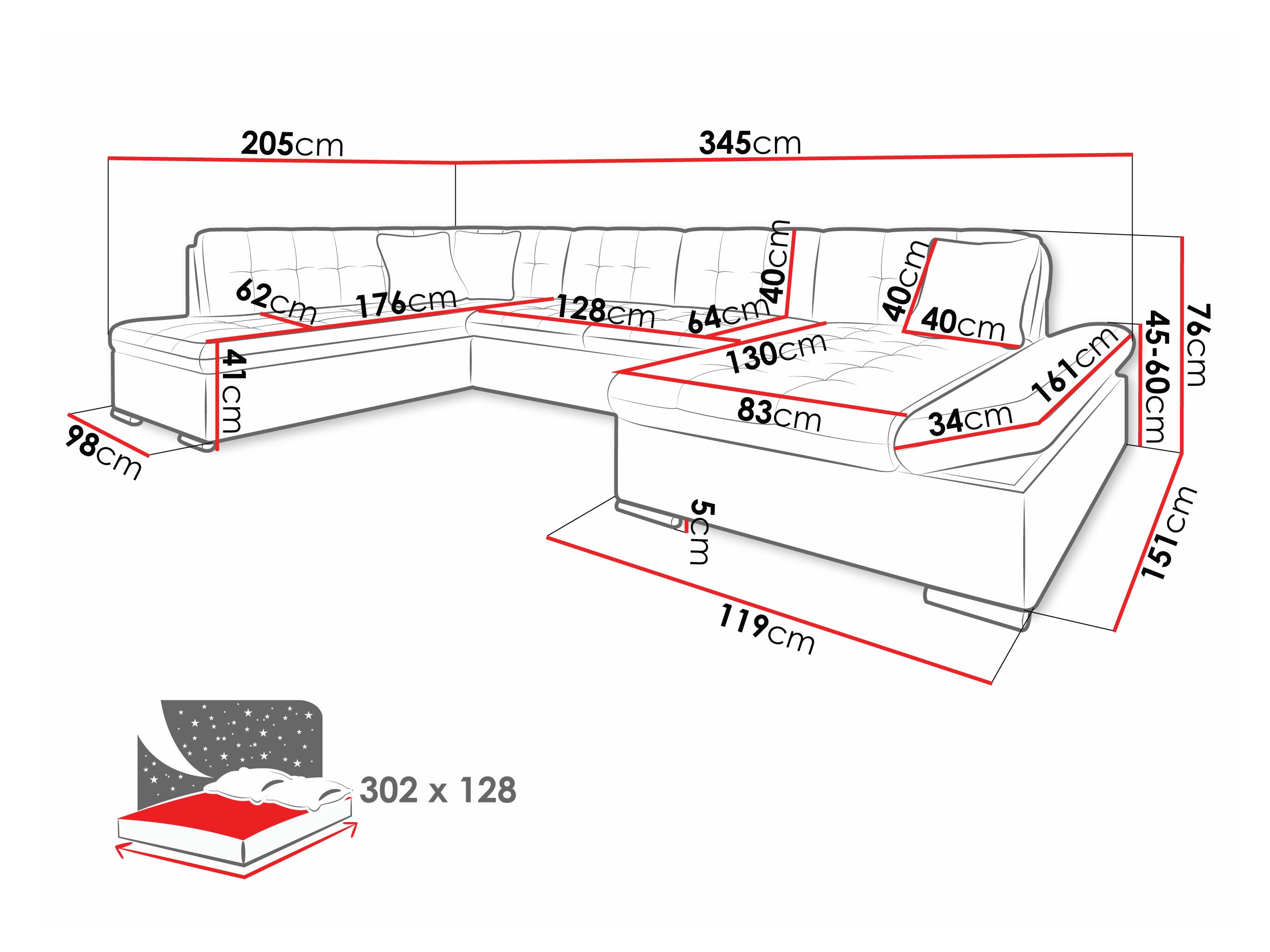 Ecksofa Comfivo 150 (Soft 017 + Kronos 22 + Kronos 02)