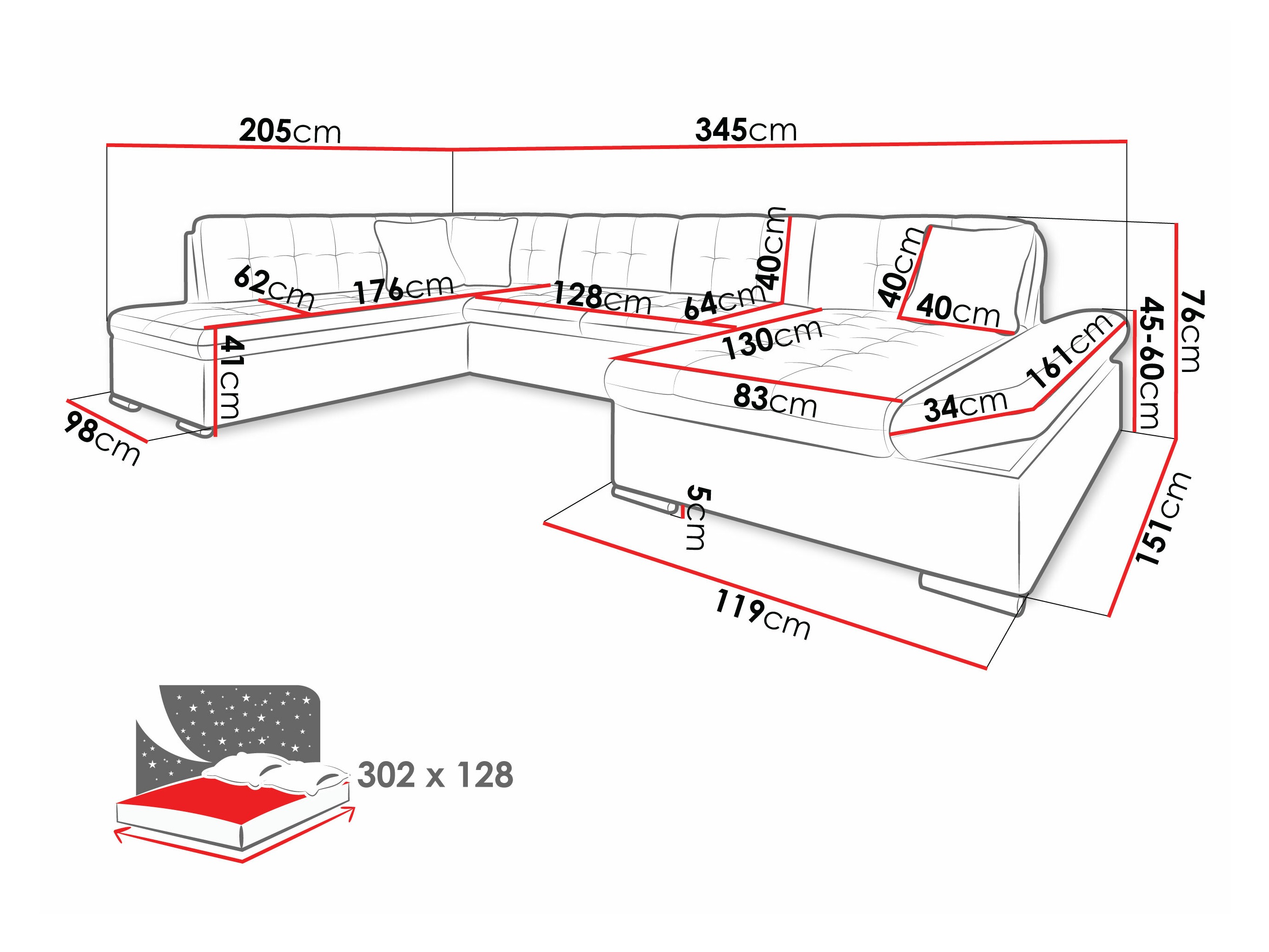 Ecksofa Comfivo Tilia II (Venus Velvet 2918 + Magic Velet 2258)