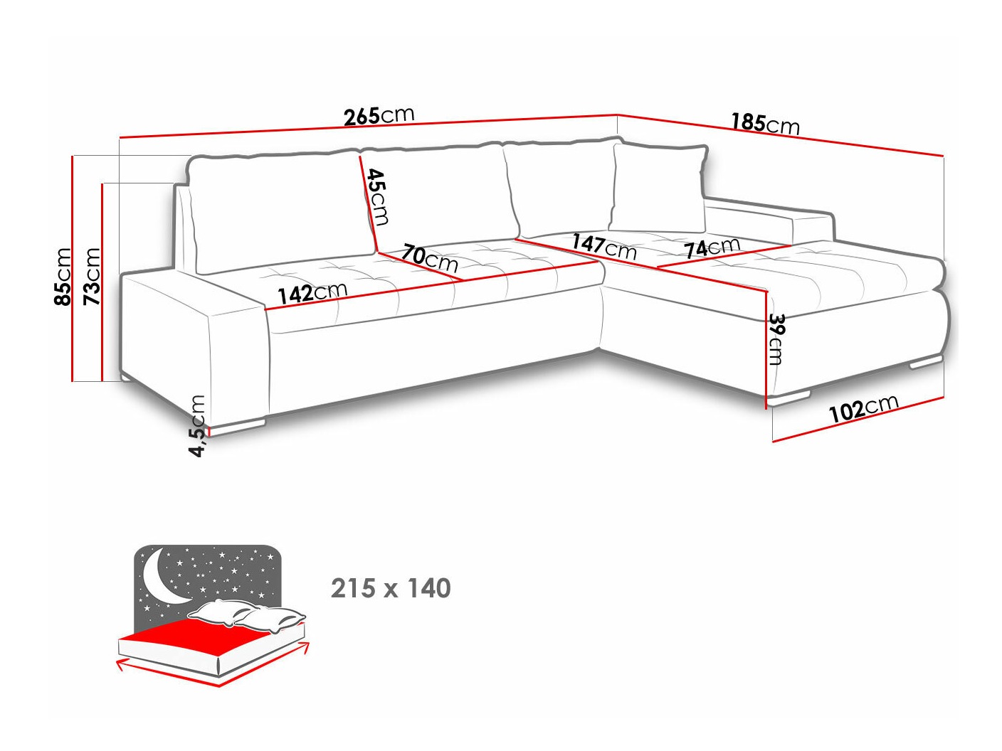 Ecksofa Comfivo Nitor I (Soft 011 + Lux 06)