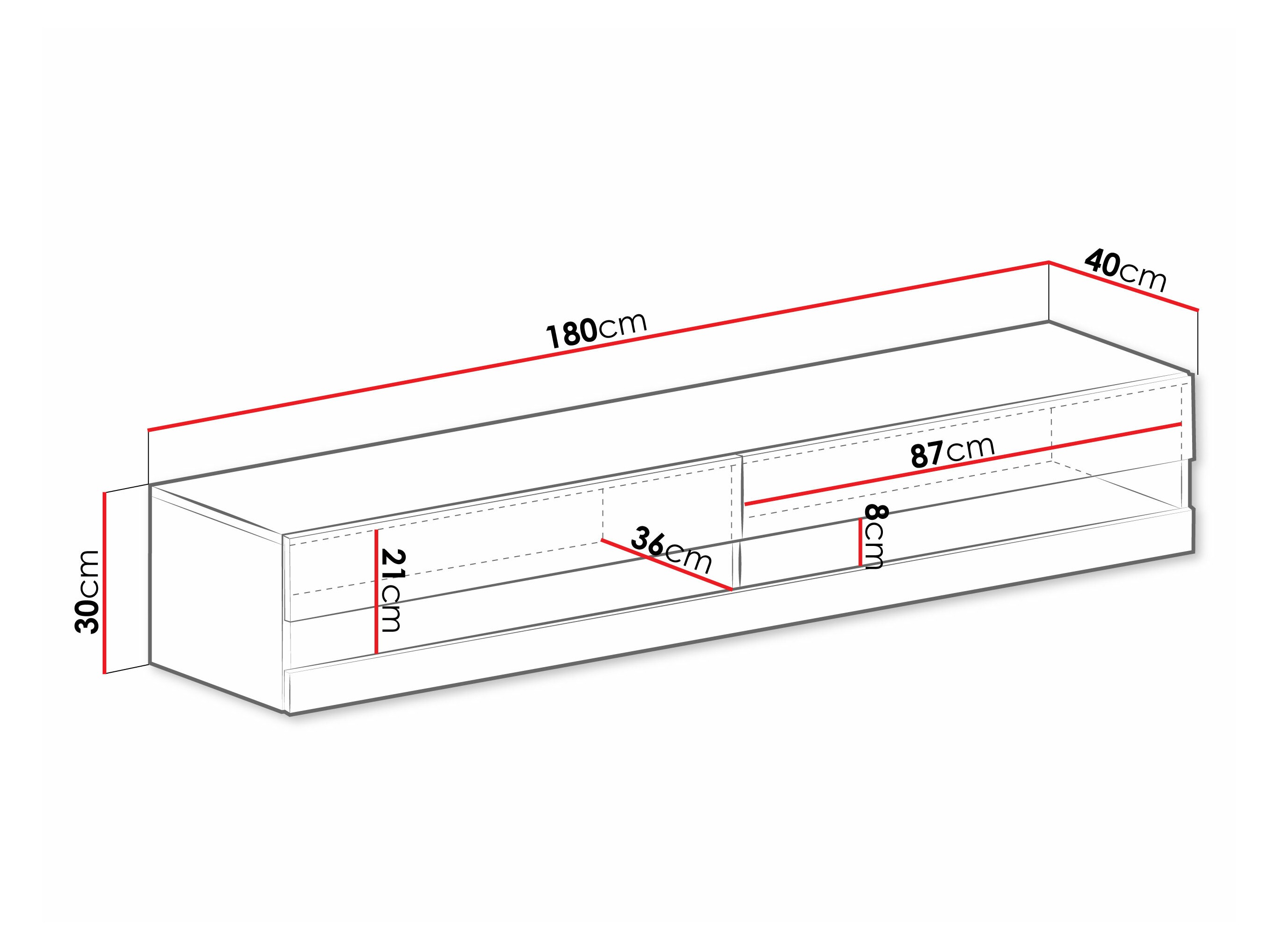 TV-Möbel Venenou 120 (Weiss + Weiss glänzend)