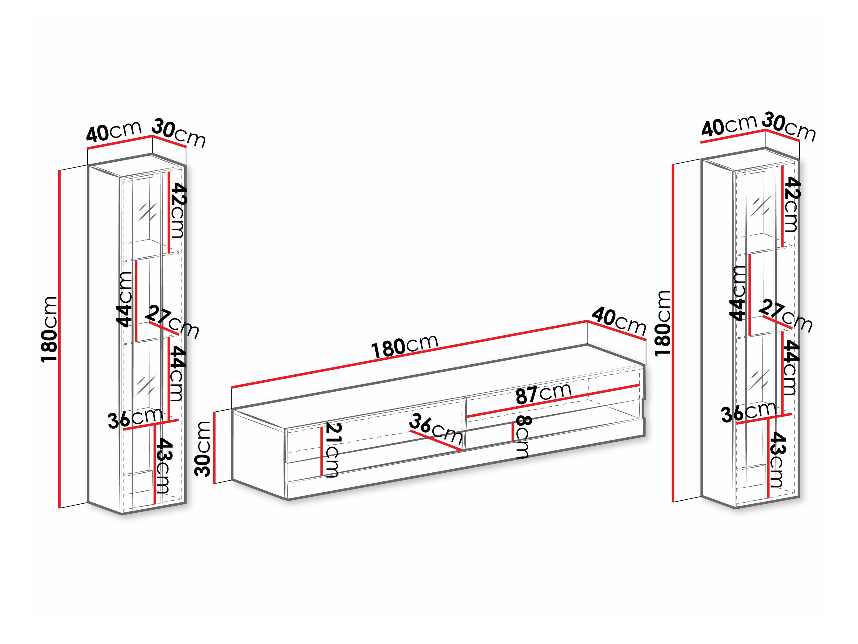 Wohnzimmer-Sets Venenou 112 (Weiss + Weiss glänzend)