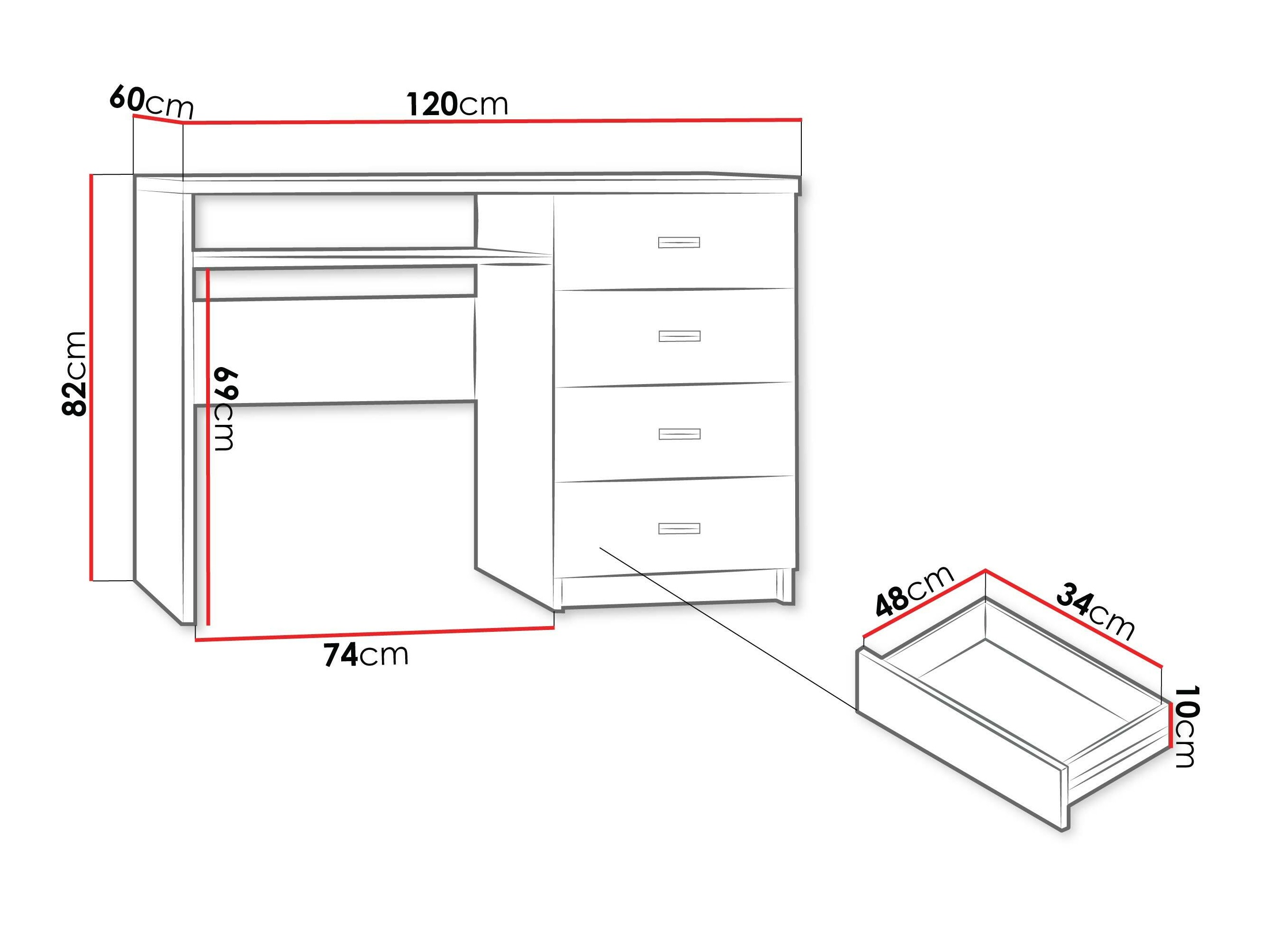 Bürotisch Serfeno 114 (Kraft Weiss)