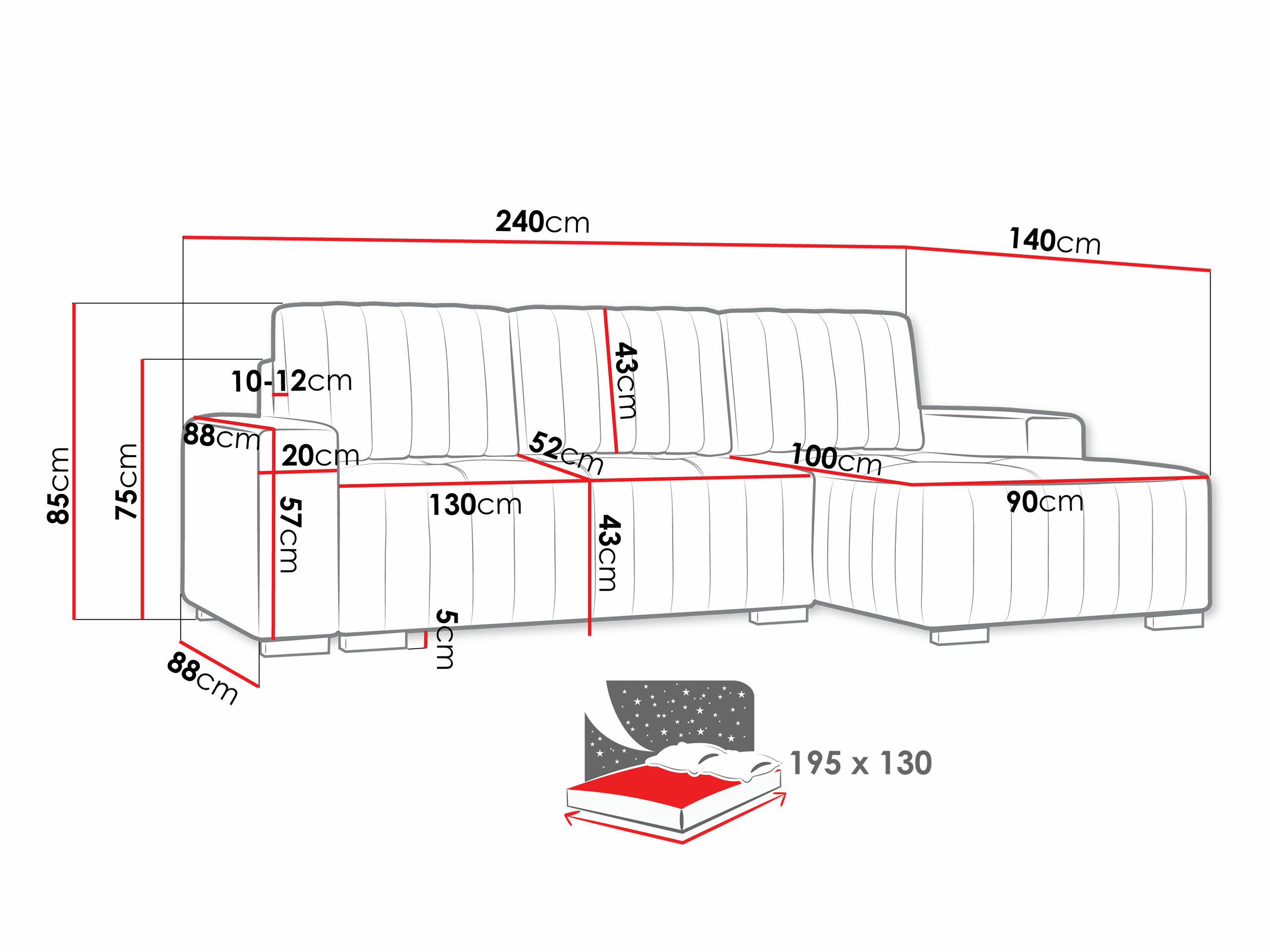 Ecksofa Columbus 154 (Manila 05)